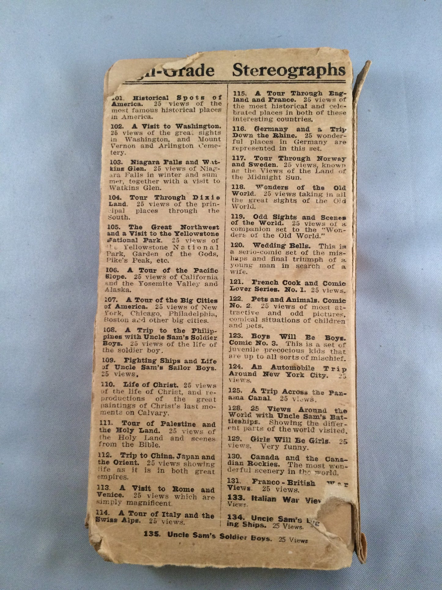 25 Views Stereographs Soldier boy's story