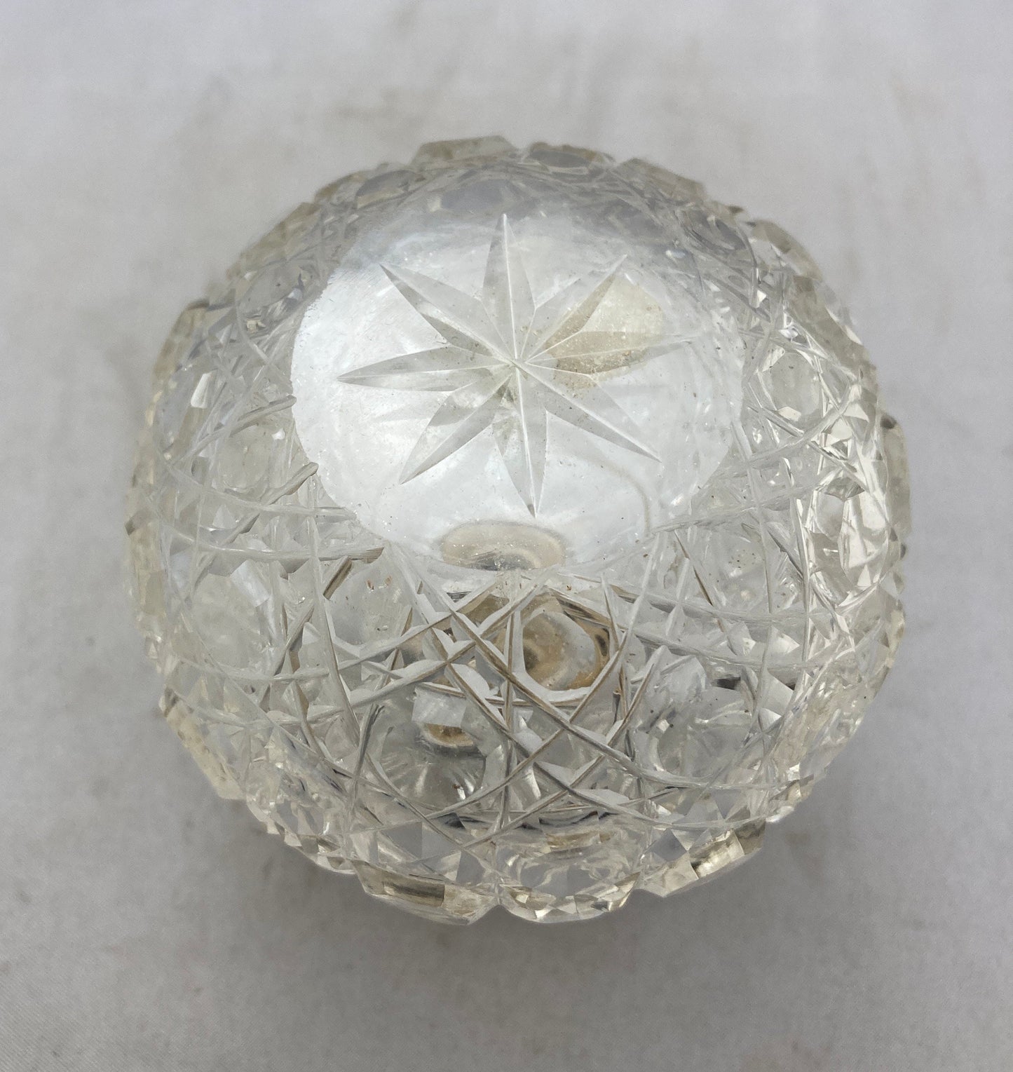 Antique J.H.W. Son & Co Sterling Silver Top and Cut Glass Perfume Bottle