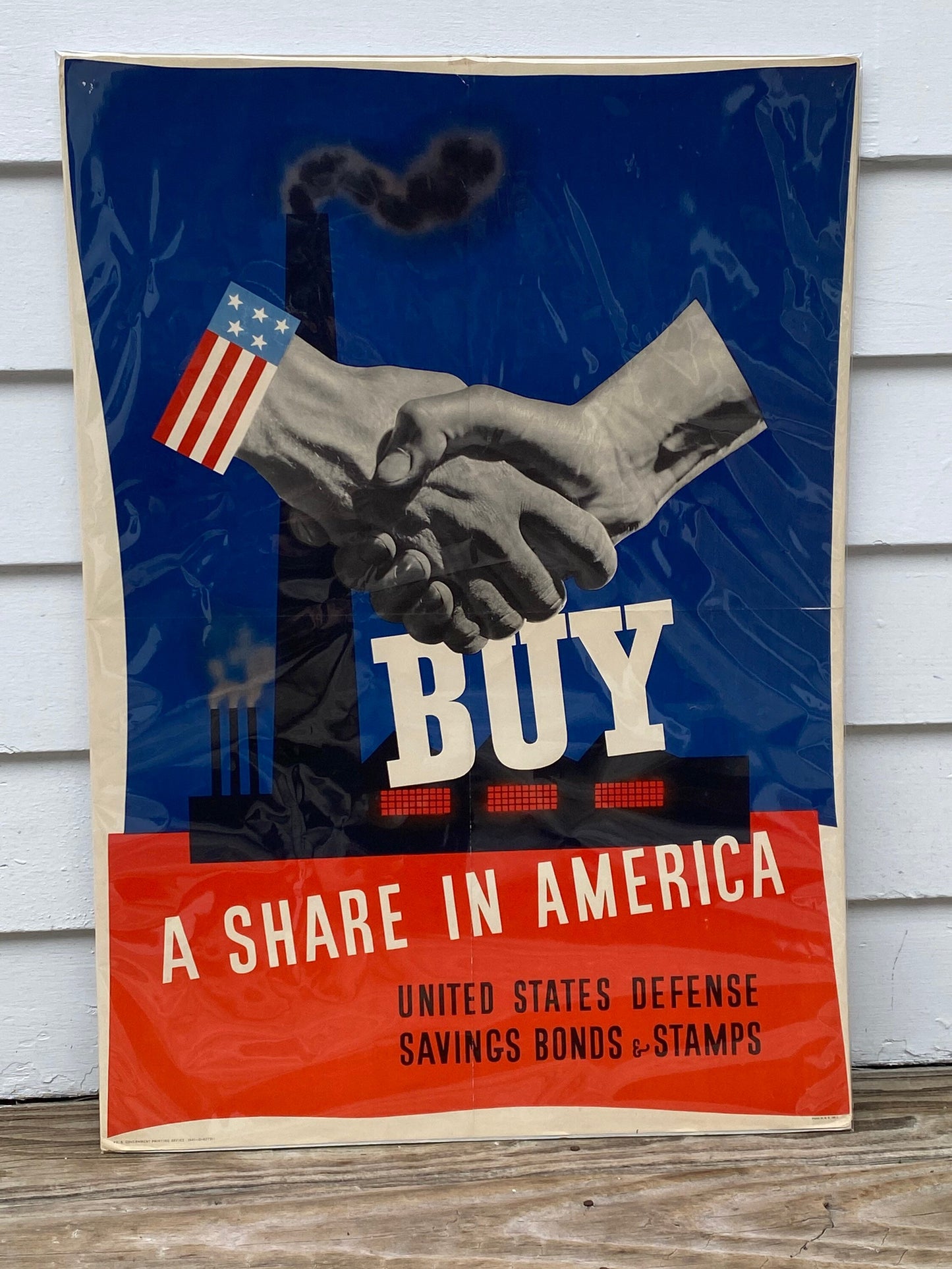 Vintage Original WW2 Poster “Buy a Share in America” | Home Decor