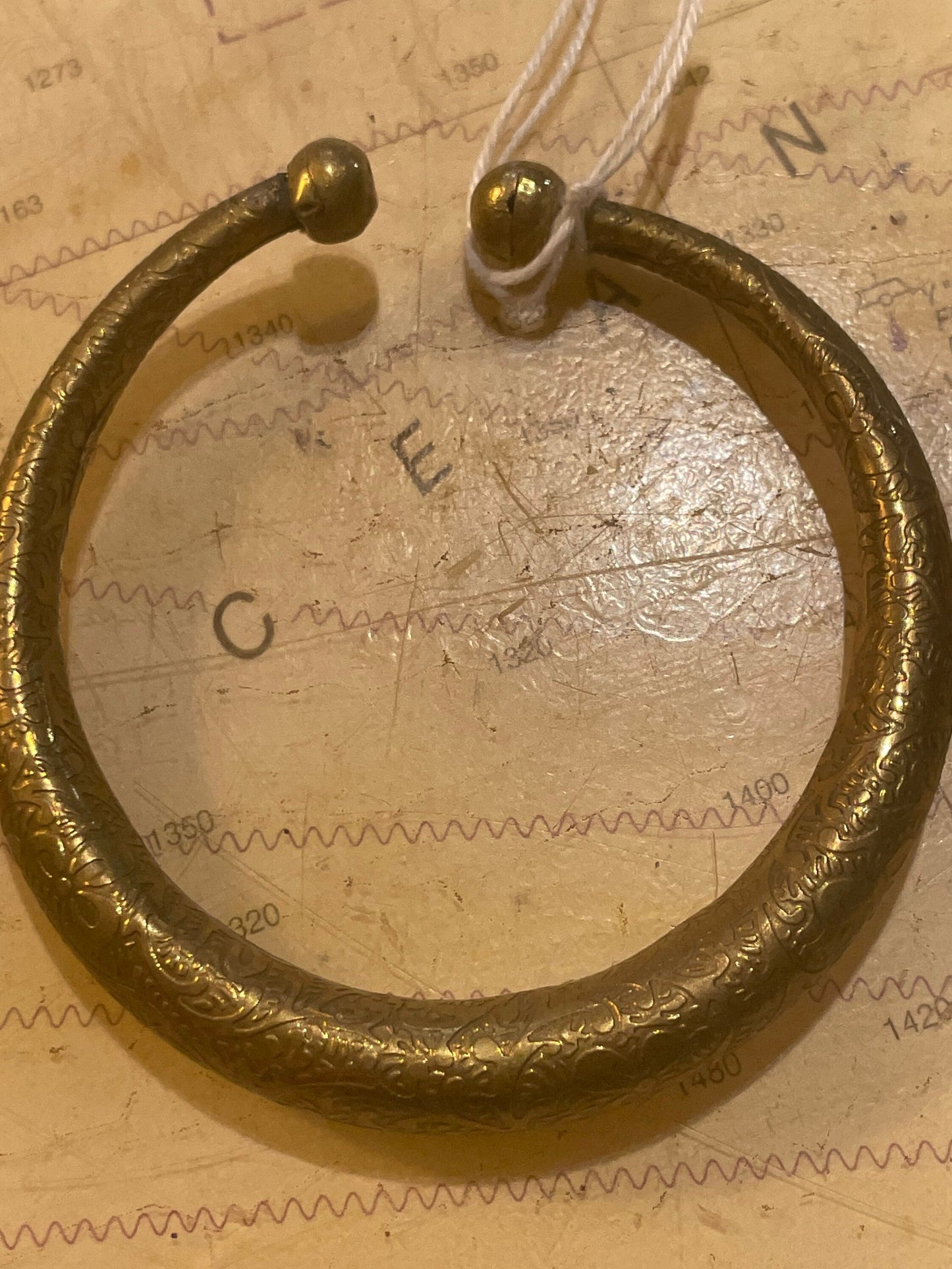Vintage Brass Cuff From India