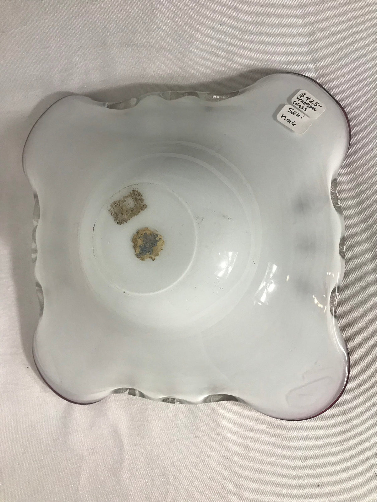 Vintage Pink Venetian Glass Bowl | Home Decor