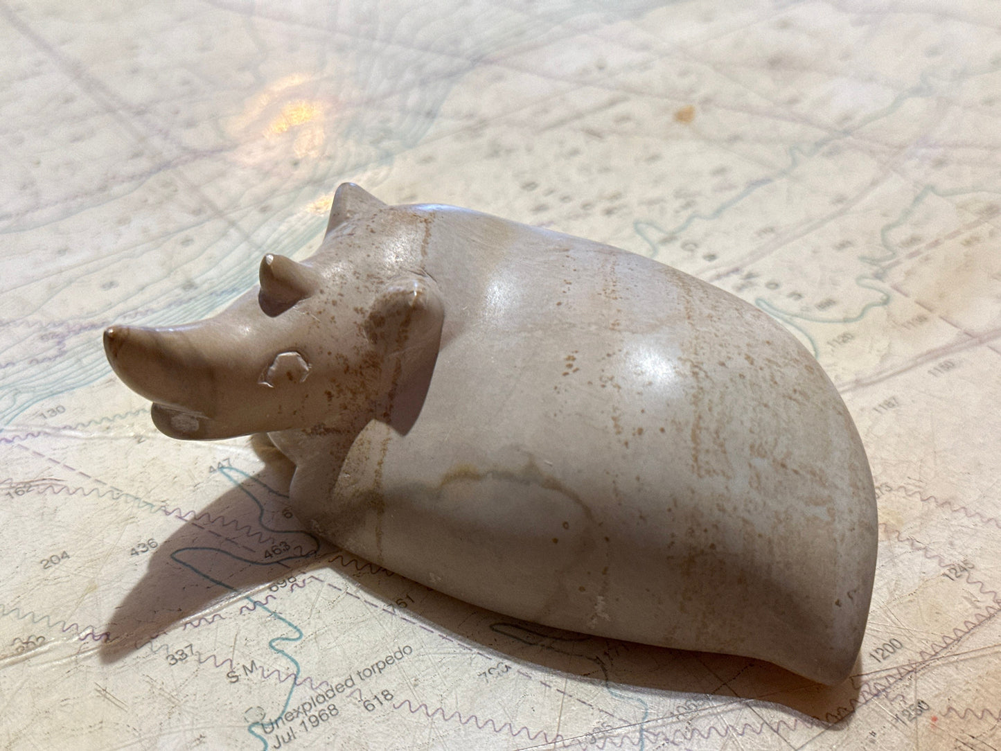 Ceramic Laying Rhinoceros Statue | Home Decor