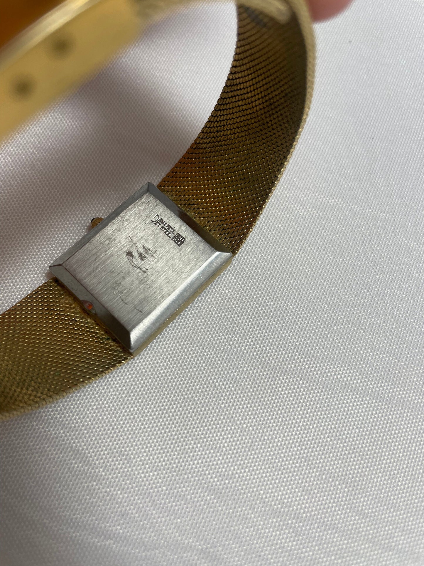 Vintage 1980's Armitron Dufonte Diamond Bezel Gold Tone Quartz Lucien Piccard Watch