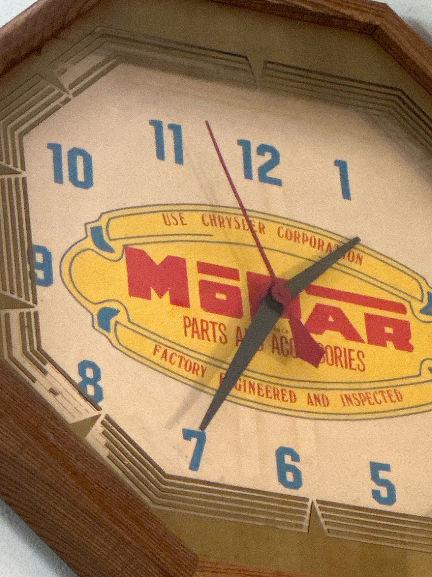 Vintage Mopar Plug-in Wall Clock, 1950's Collector's Item, Classic Car Decor, Unique Gift Idea