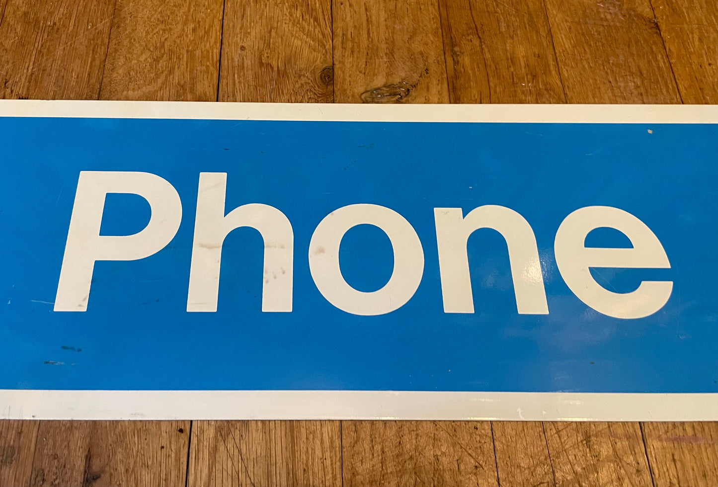 Vintage Telephone Payphone Sign, 1980's Sign, Blue Phone Sign, Collectible Public Sign