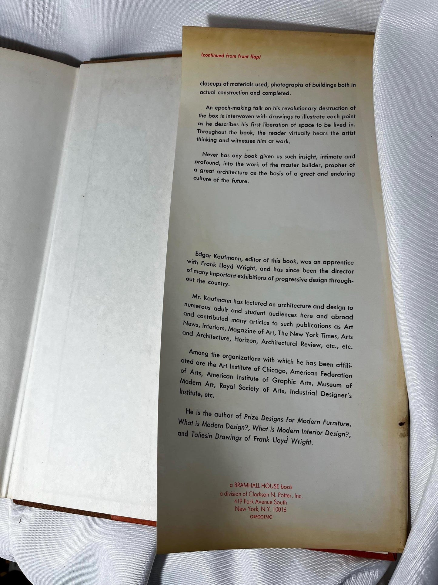 Vintage American Architecture Book by Frank Lloyd Wright 1955 First Edition, Art and Architecture Reference, Mid Century Design