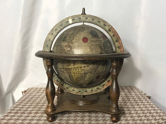 Vintage Norleans Japan Wooden Globe and Stand | Home Decor