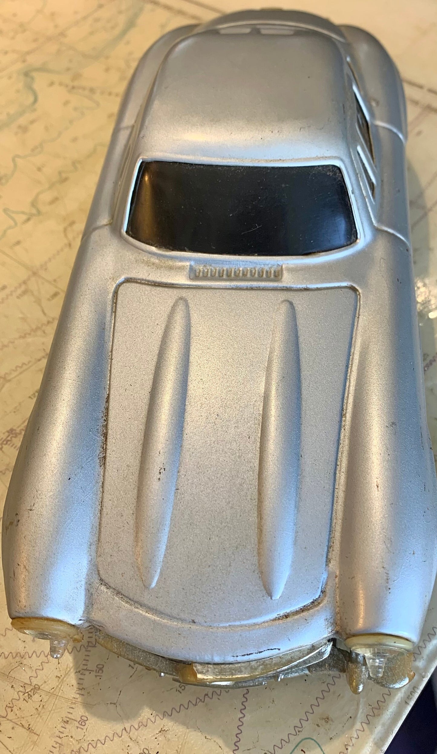 Vintage Silver Mercedes Benz Toy Car