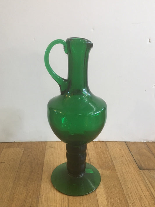 Vintage Green Glass Vase | Home Decor