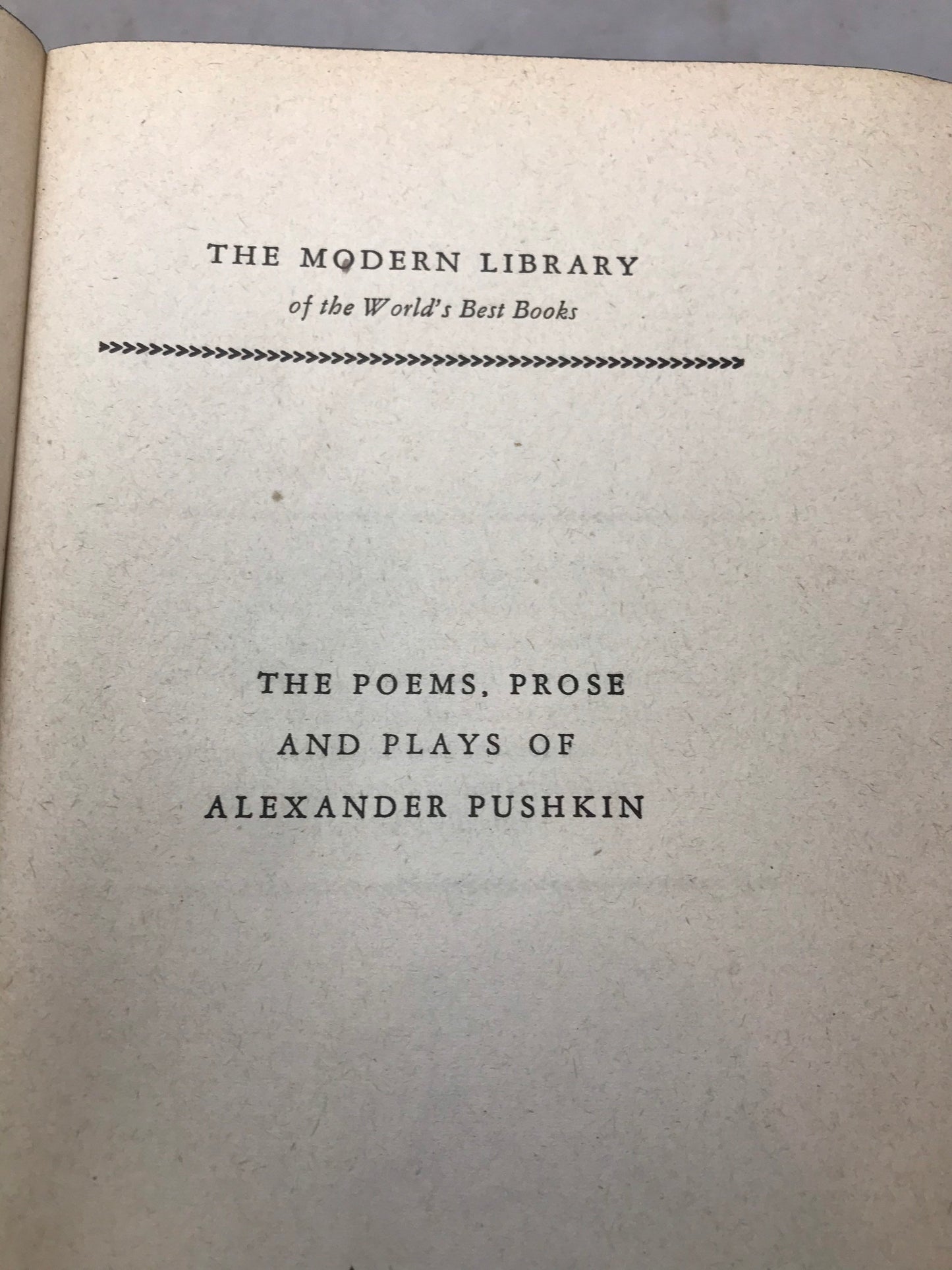 Vintage The Poems, Plays and Prose of Pushkin - Modern Library