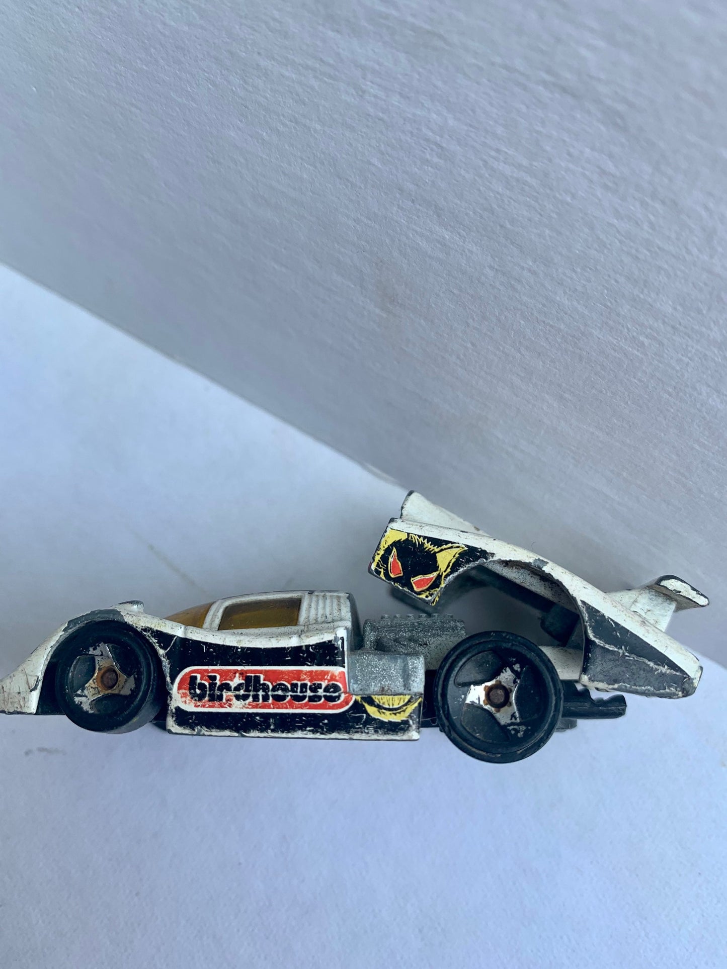 Vintage Hotwheels Birdhouse White Toy Racecar (1983)