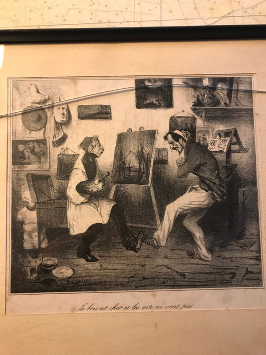 ORIGINAL Daumier H Vintage Sketch Print