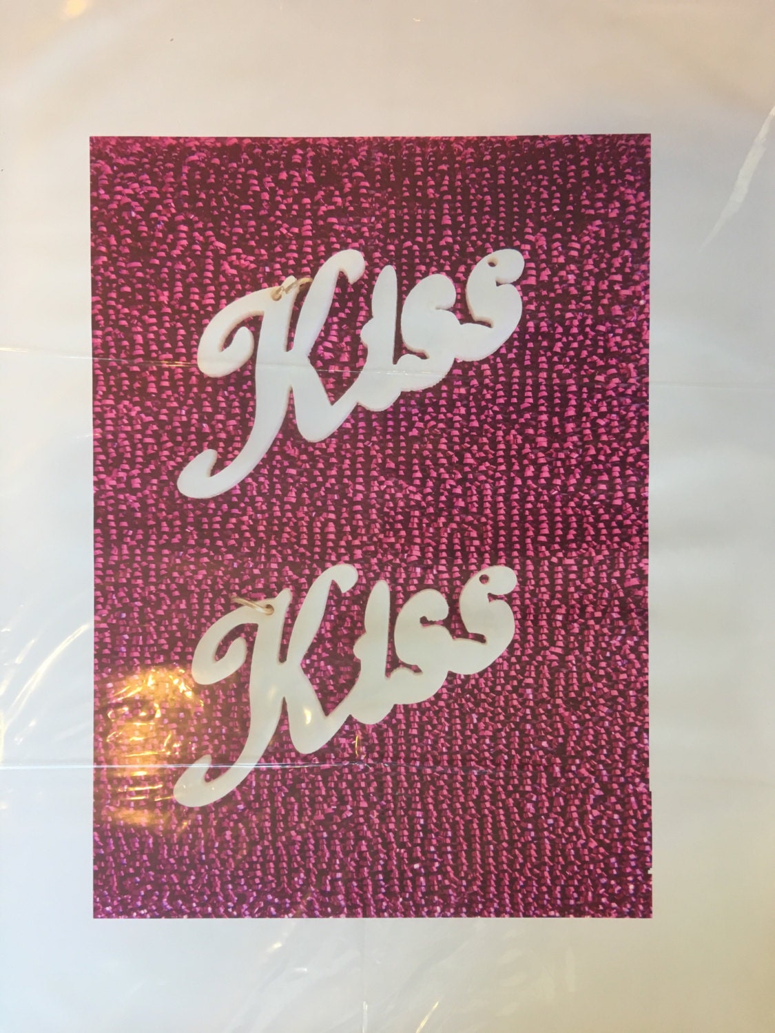 Vintage Kiss Kiss Photo Print, Romantic Wall Art, Retro Decor, Vintage Typography, Kiss Print, Love Gift