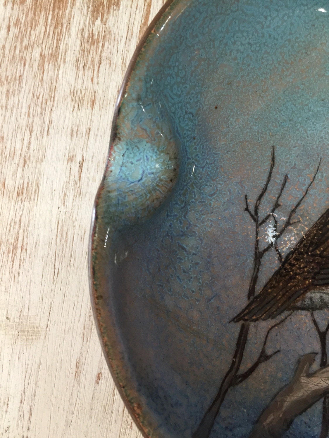 Handpainted Copper Bird Ashtray