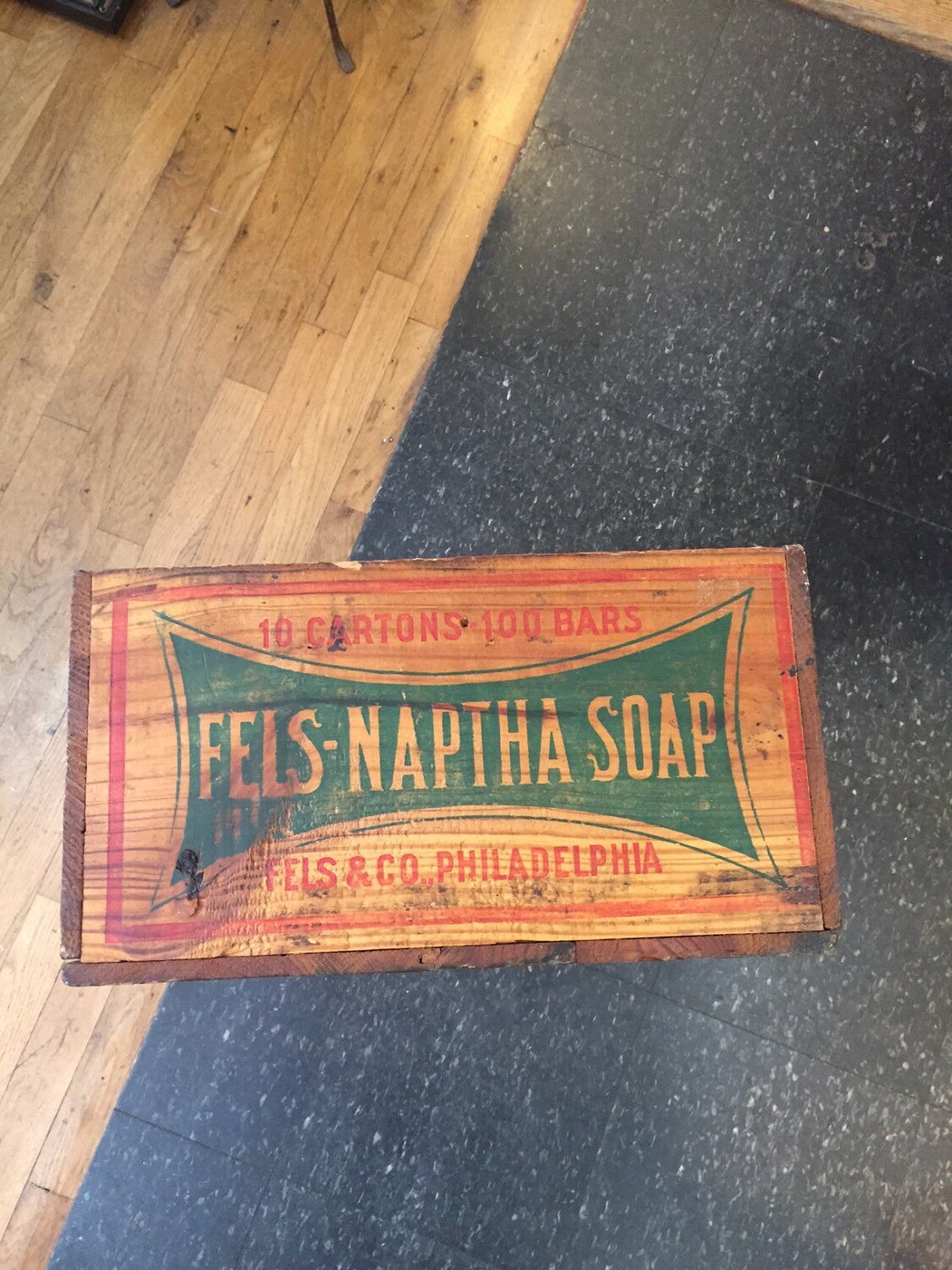 Antique Fels Naptha Wooden Soap Crate