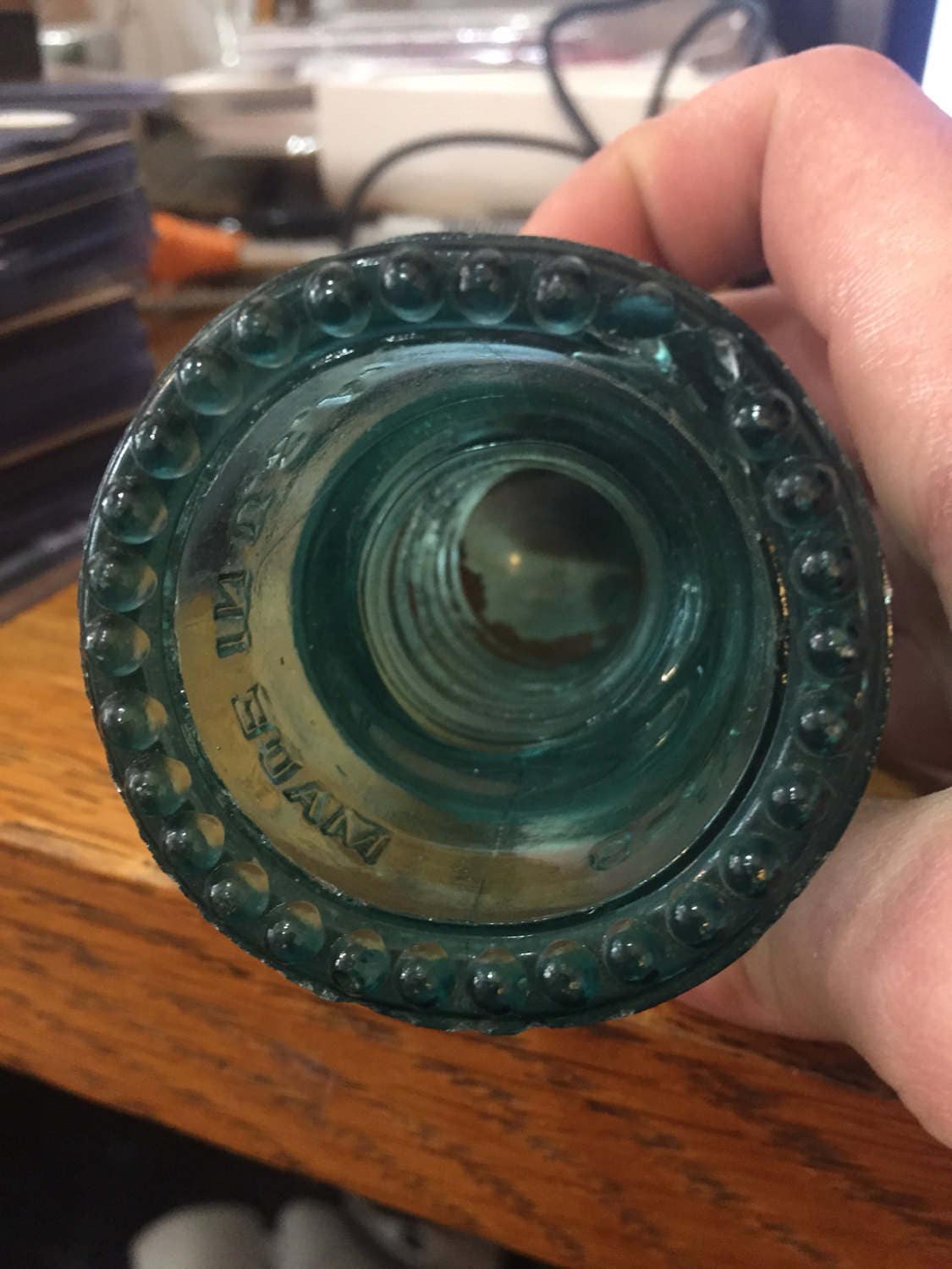 Antique No. 9 Hemingray Blue Glass Insulator