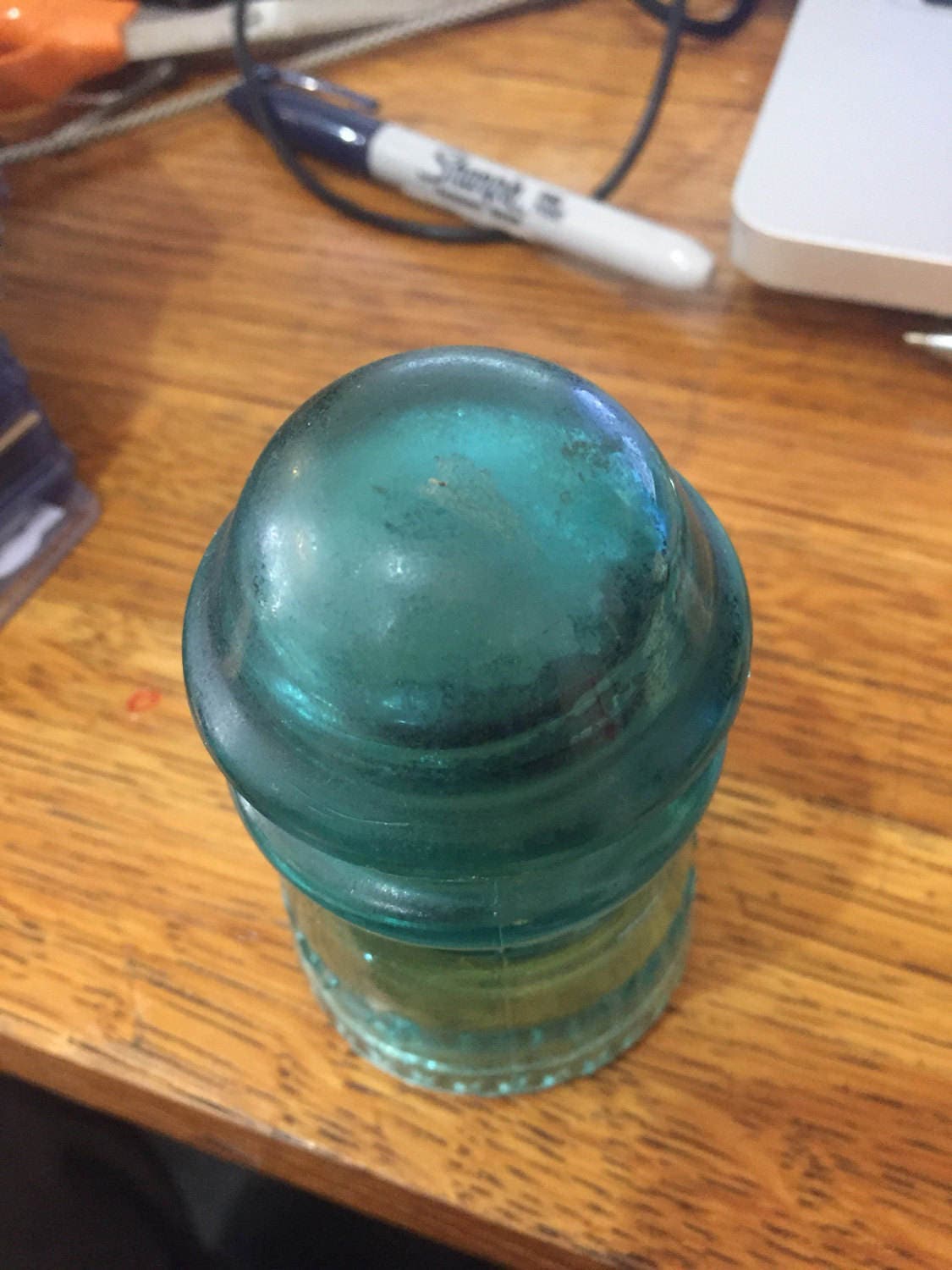 Antique No. 9 Hemingray Blue Glass Insulator