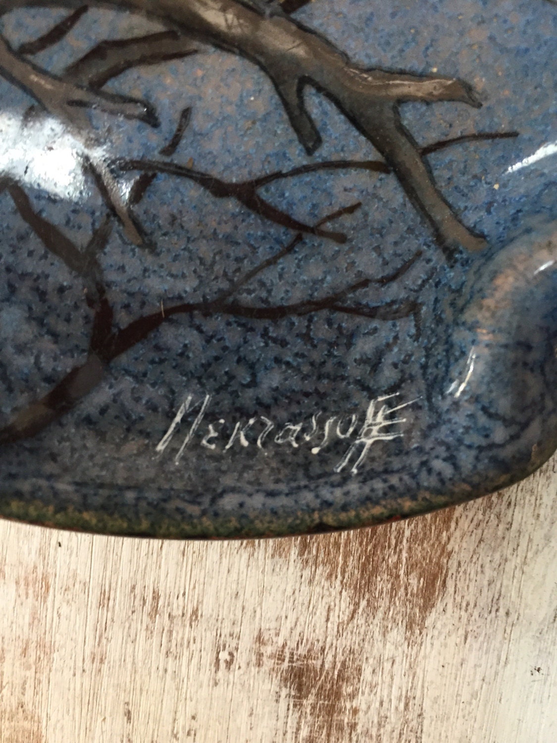 Handpainted Copper Bird Ashtray