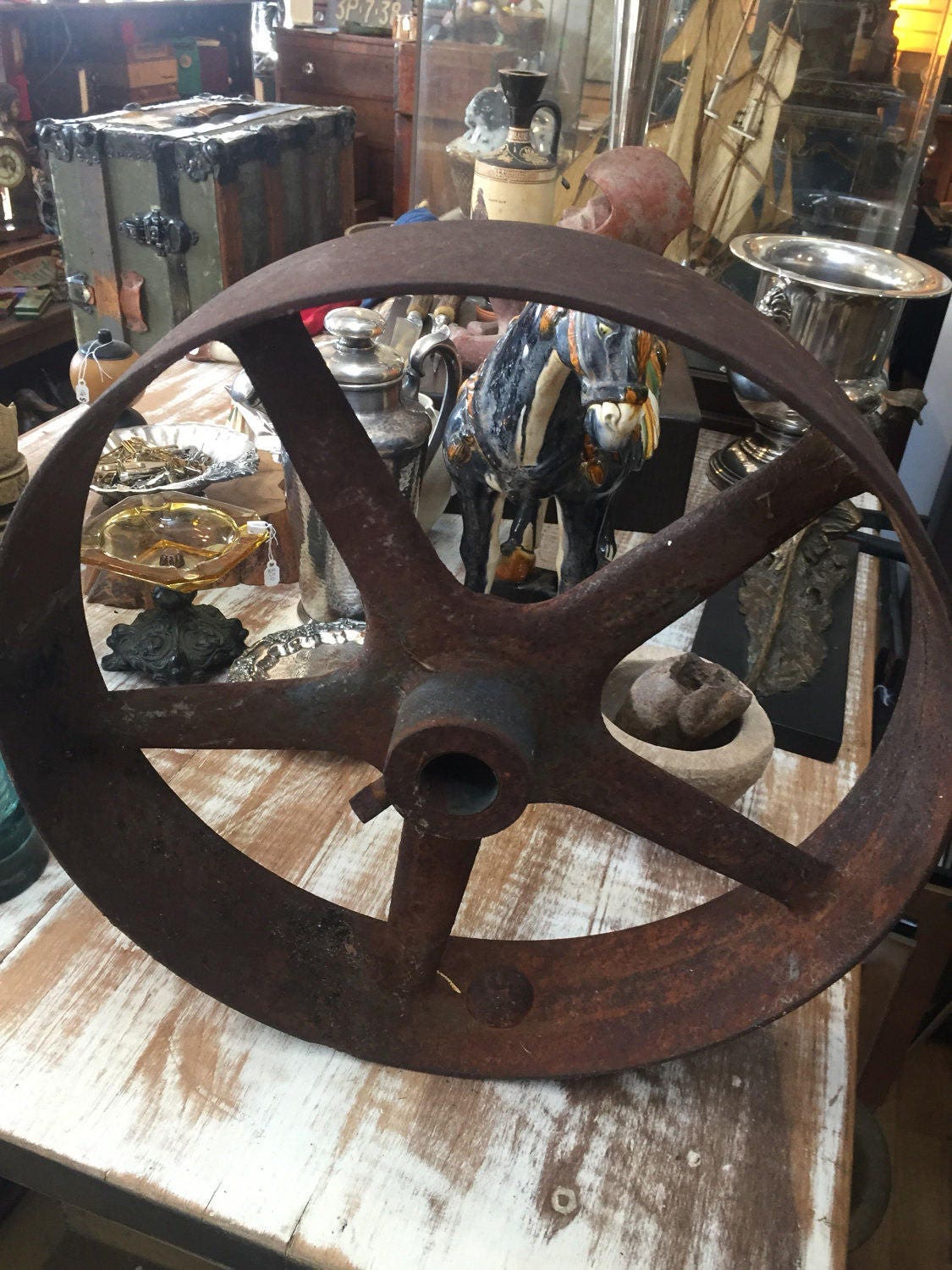 Vintage Rustic Farm wheel