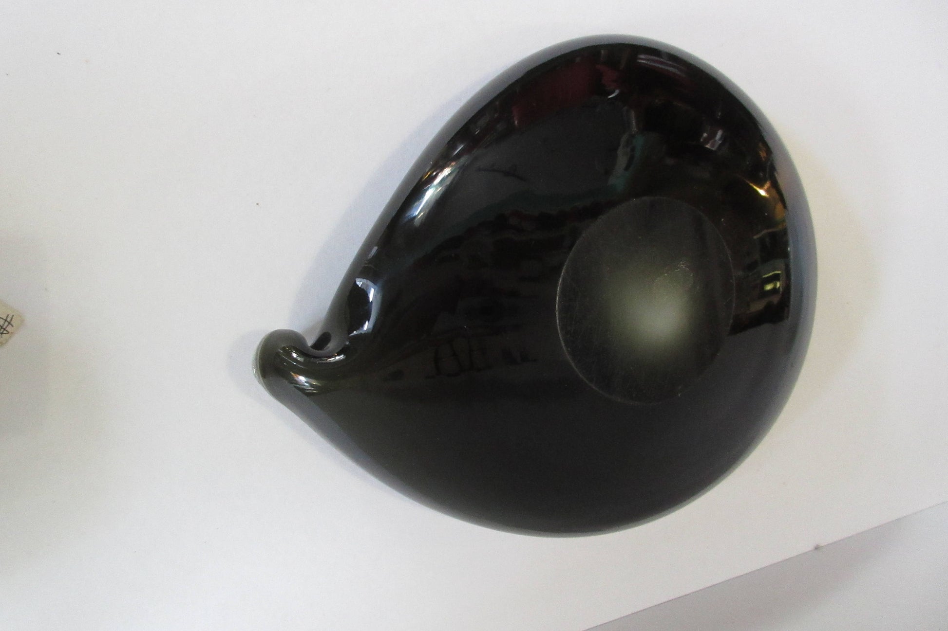 Alfredo Barbini Venetian glass teardrop bowl-black&white