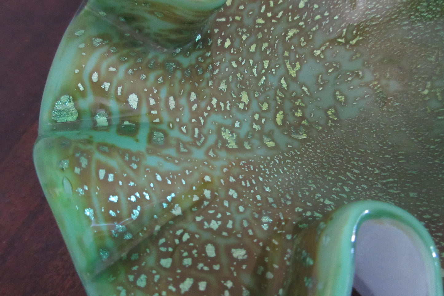 Pastel Green Venetian Glass Shallow Bowl, Small Decorative Dish, Trinket Tray, Hand-blown Glass Gift