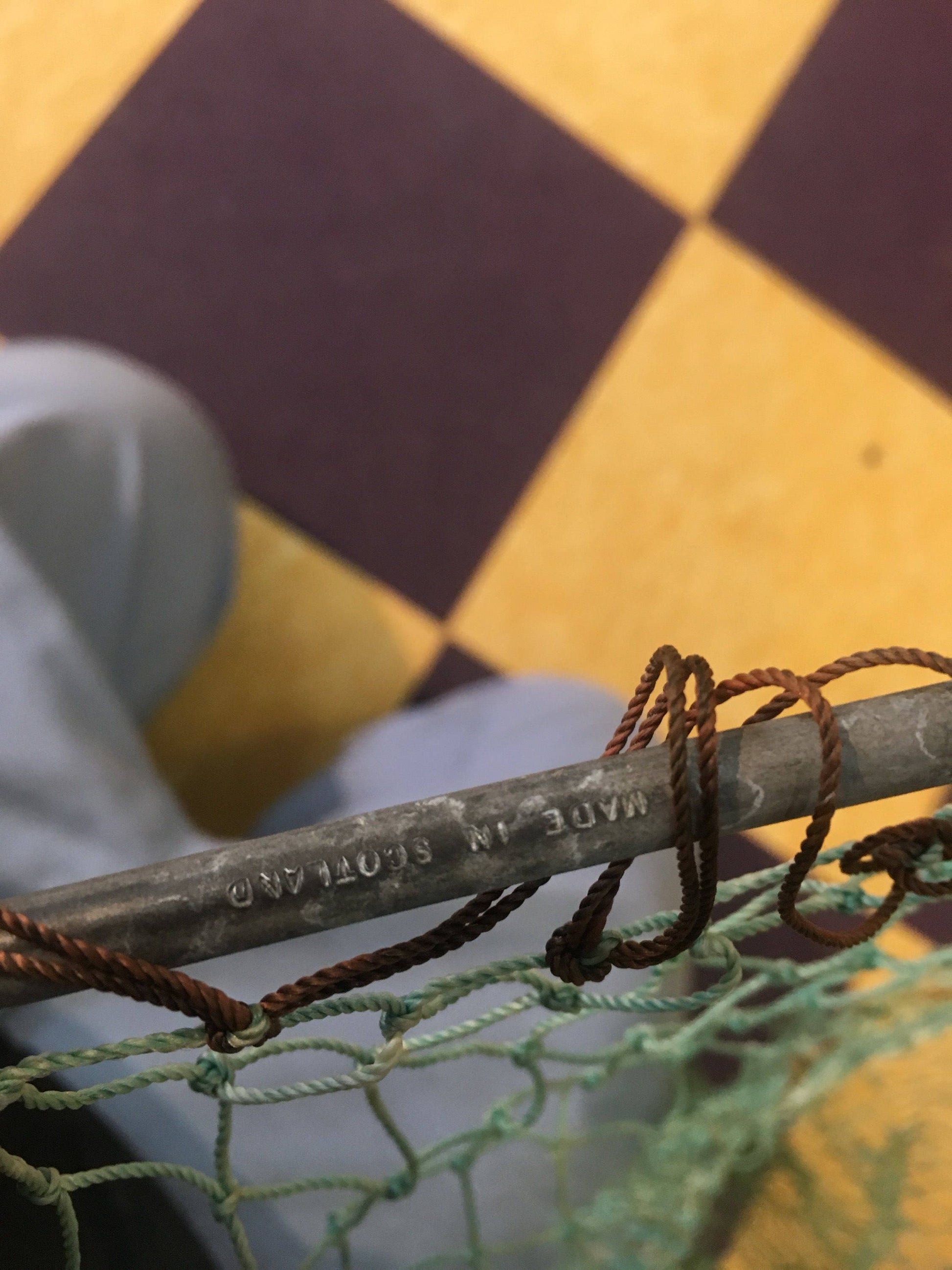 Vintage Scotish Brass folding trout landing net