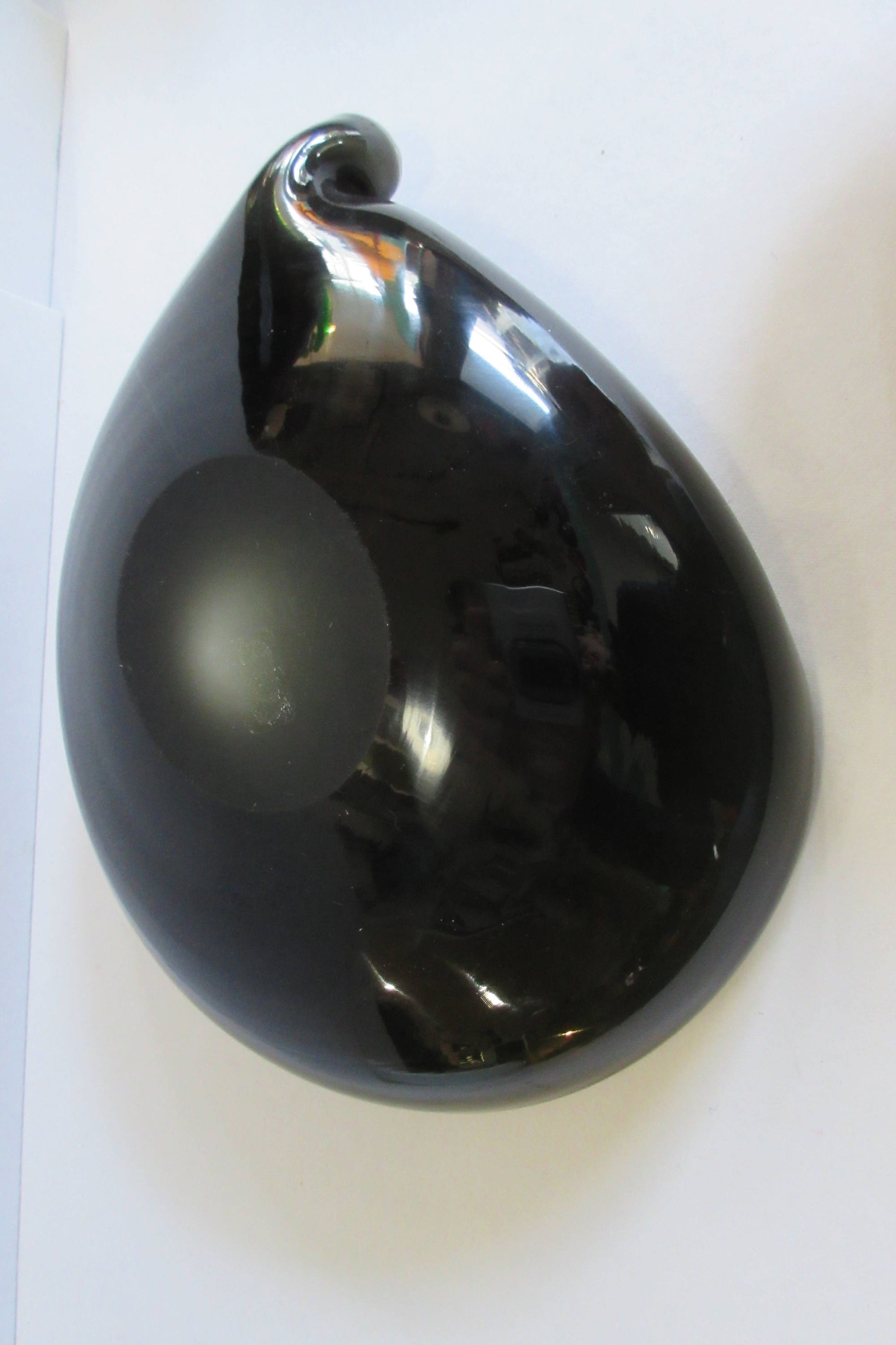 Alfredo Barbini Venetian glass teardrop bowl-black&white