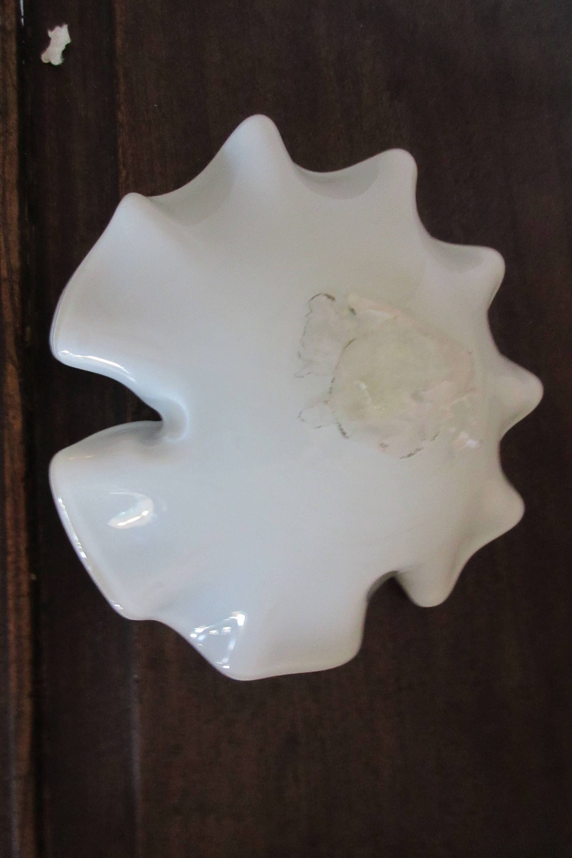 Pastel Green Venetian Glass Shallow Bowl, Small Decorative Dish, Trinket Tray, Hand-blown Glass Gift