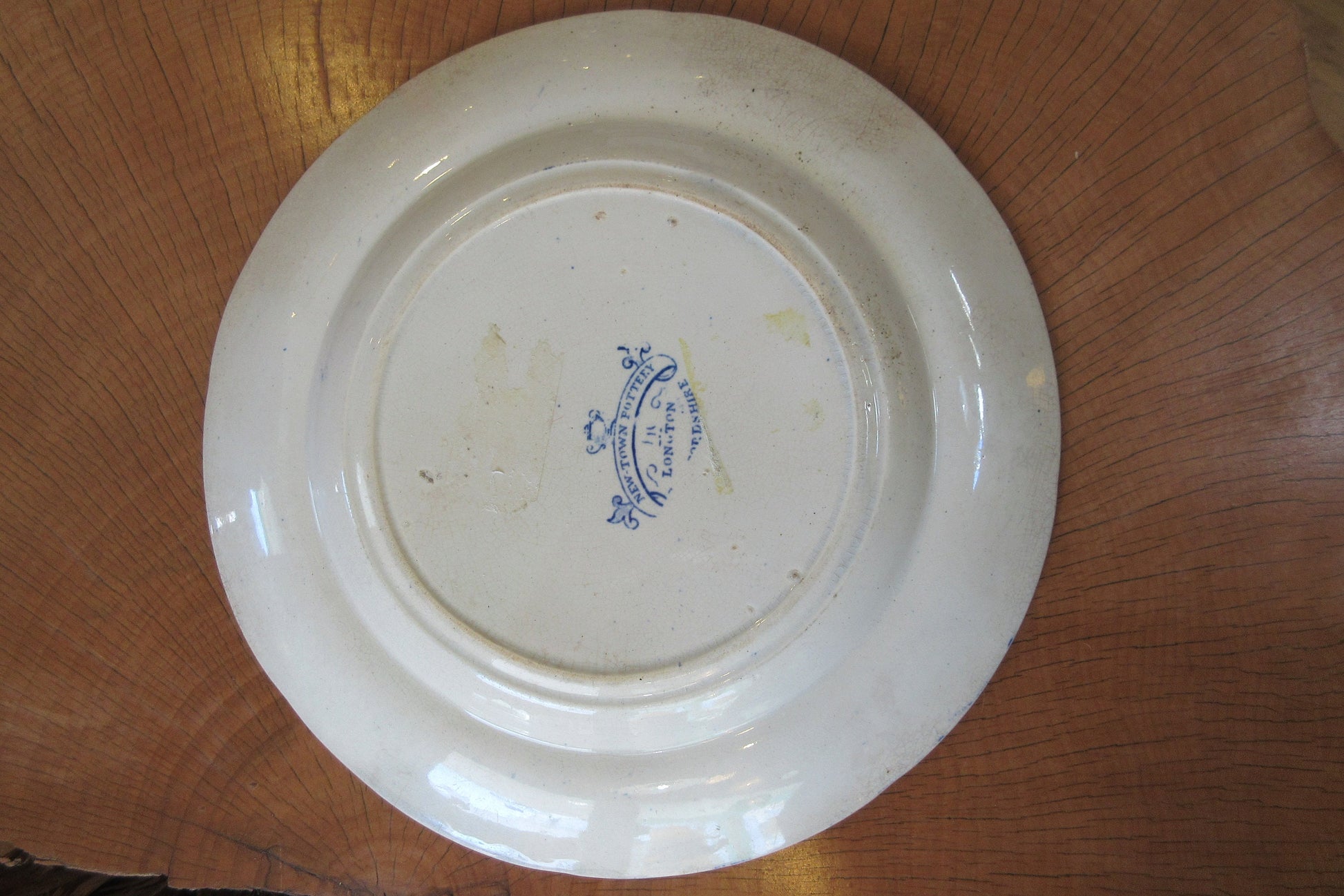 Staffordshire Willow 10 in. Plate-Blue & White-19th c. New Town Pottery