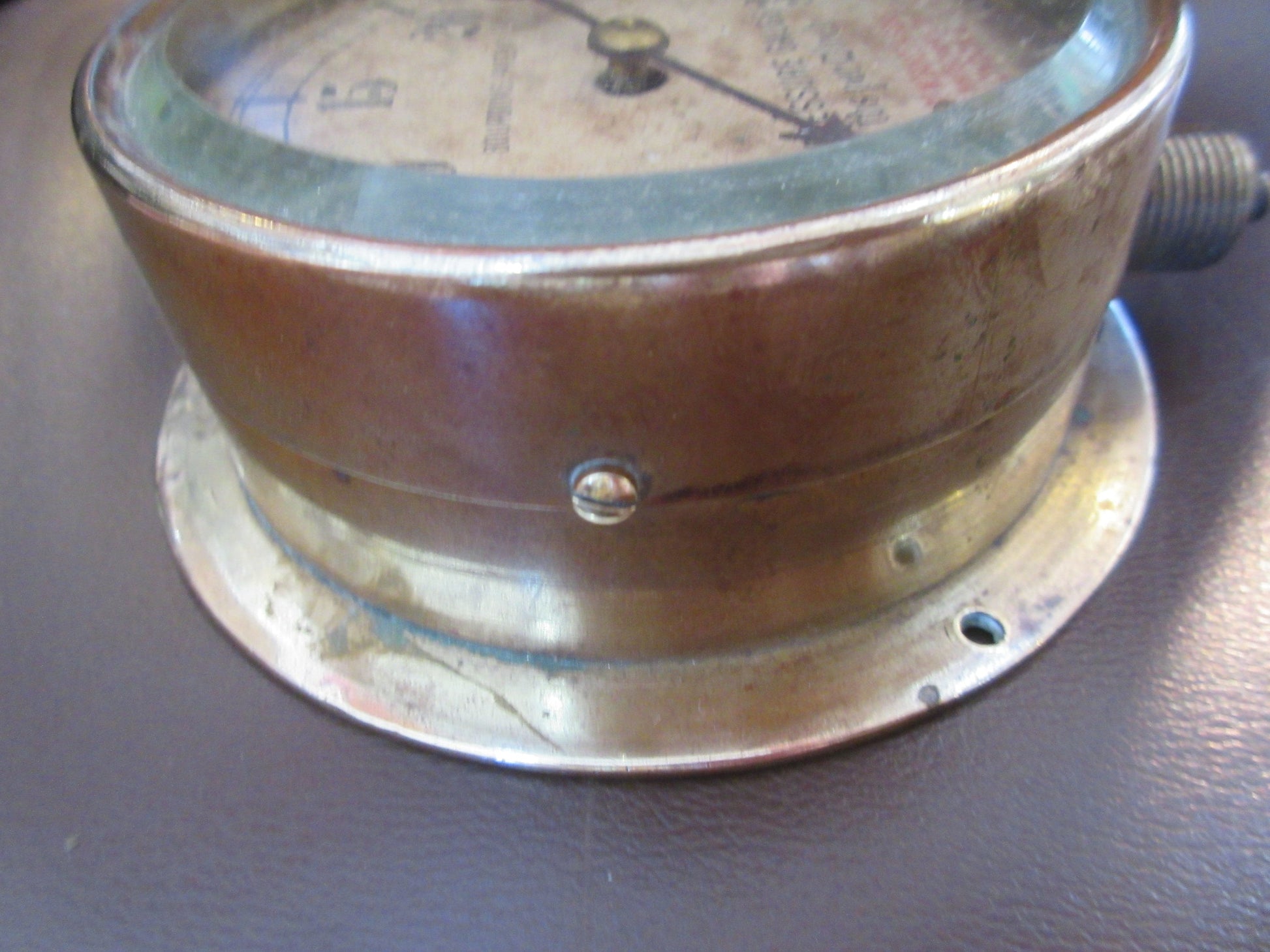 Vintage THOs NOAKES & SONS, London,England Solid Brass Pressure Gauge