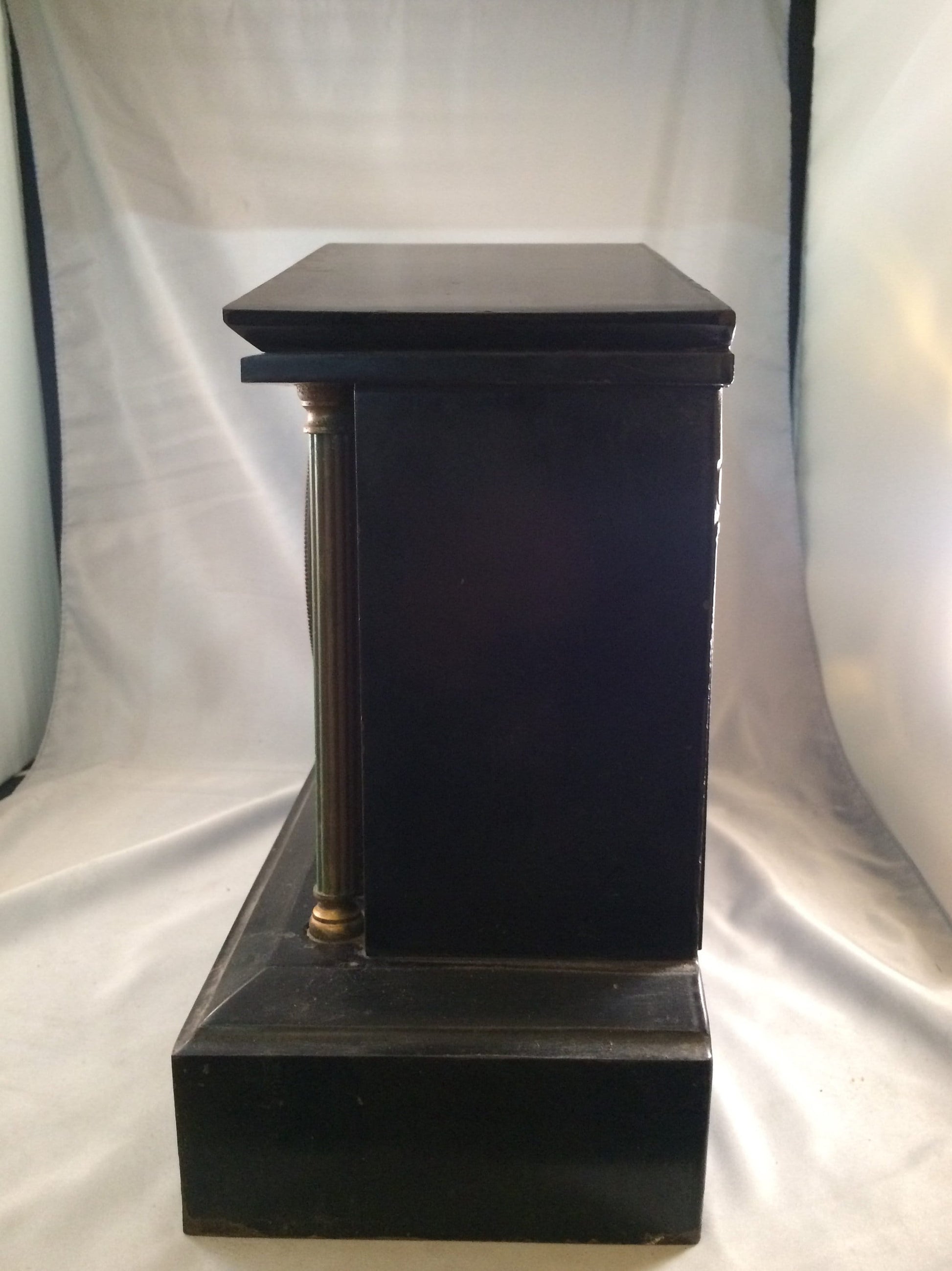 Ansonia Mantle clock Case with Cast Iron Emerald Pillars 1800s