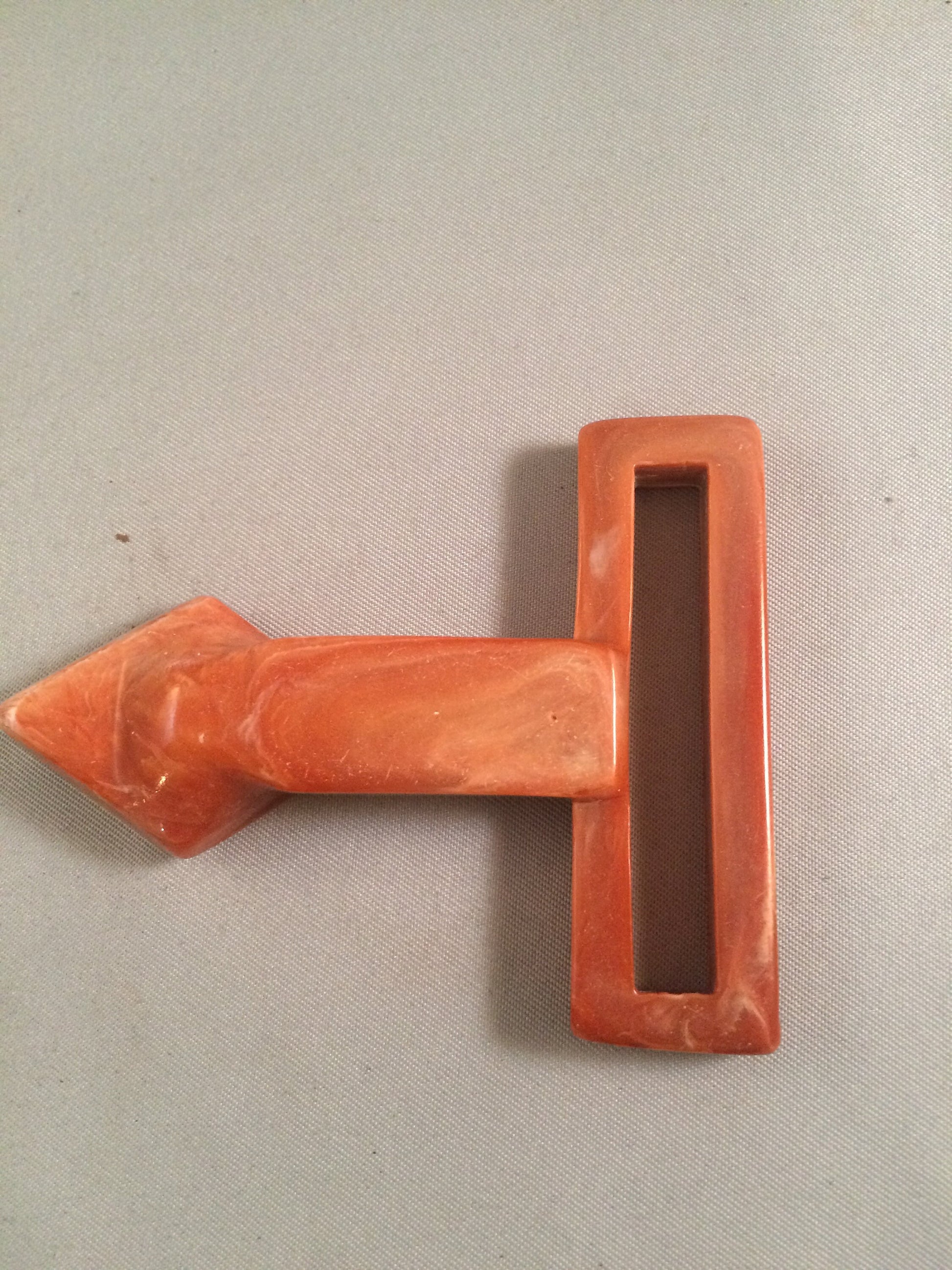 Orange Marbled Bakelite Design Buckle