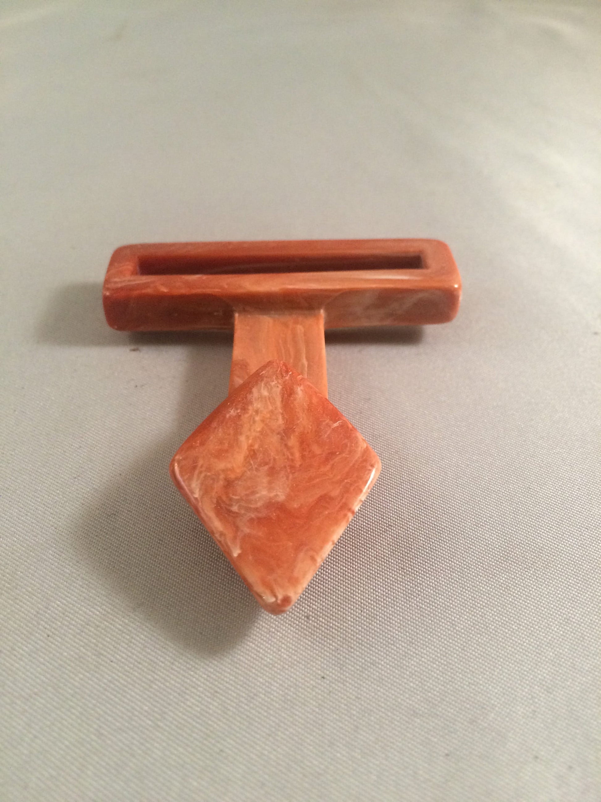 Orange Marbled Bakelite Design Buckle