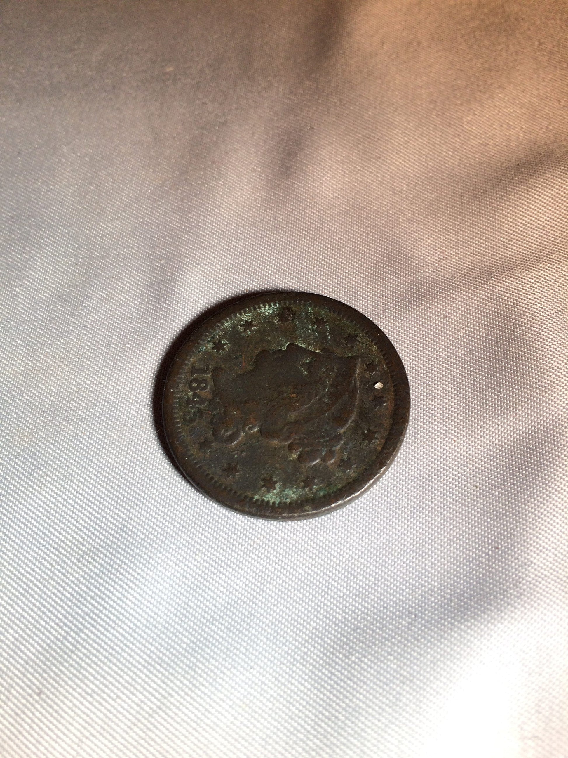 Vintage 1845 Braided Hair, Liberty Head Large Cent | Collectible Items