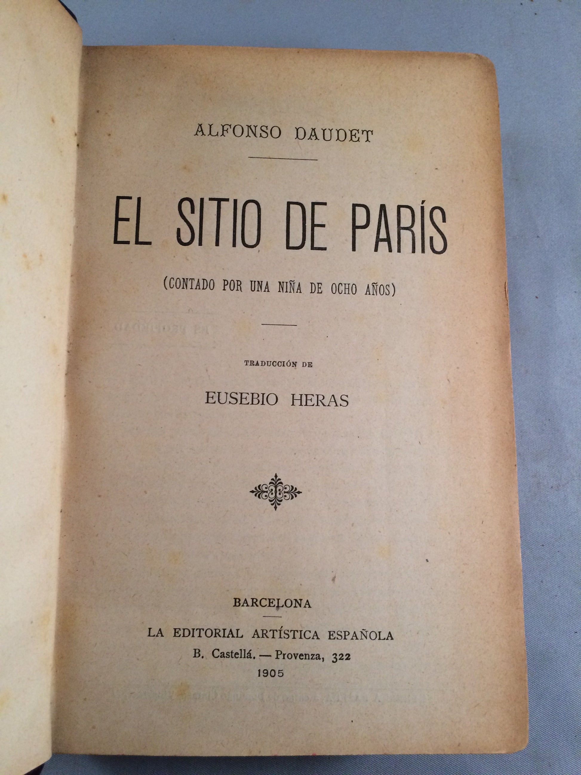 Vintage El Sitio De Paris Eusebio Heras (1905)