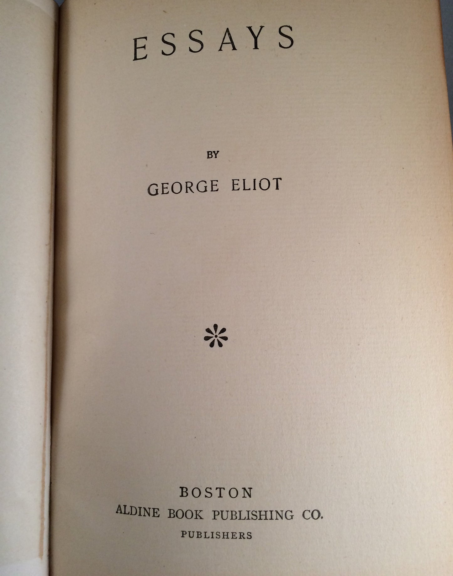 1883 First Edition Essays by George Eliot