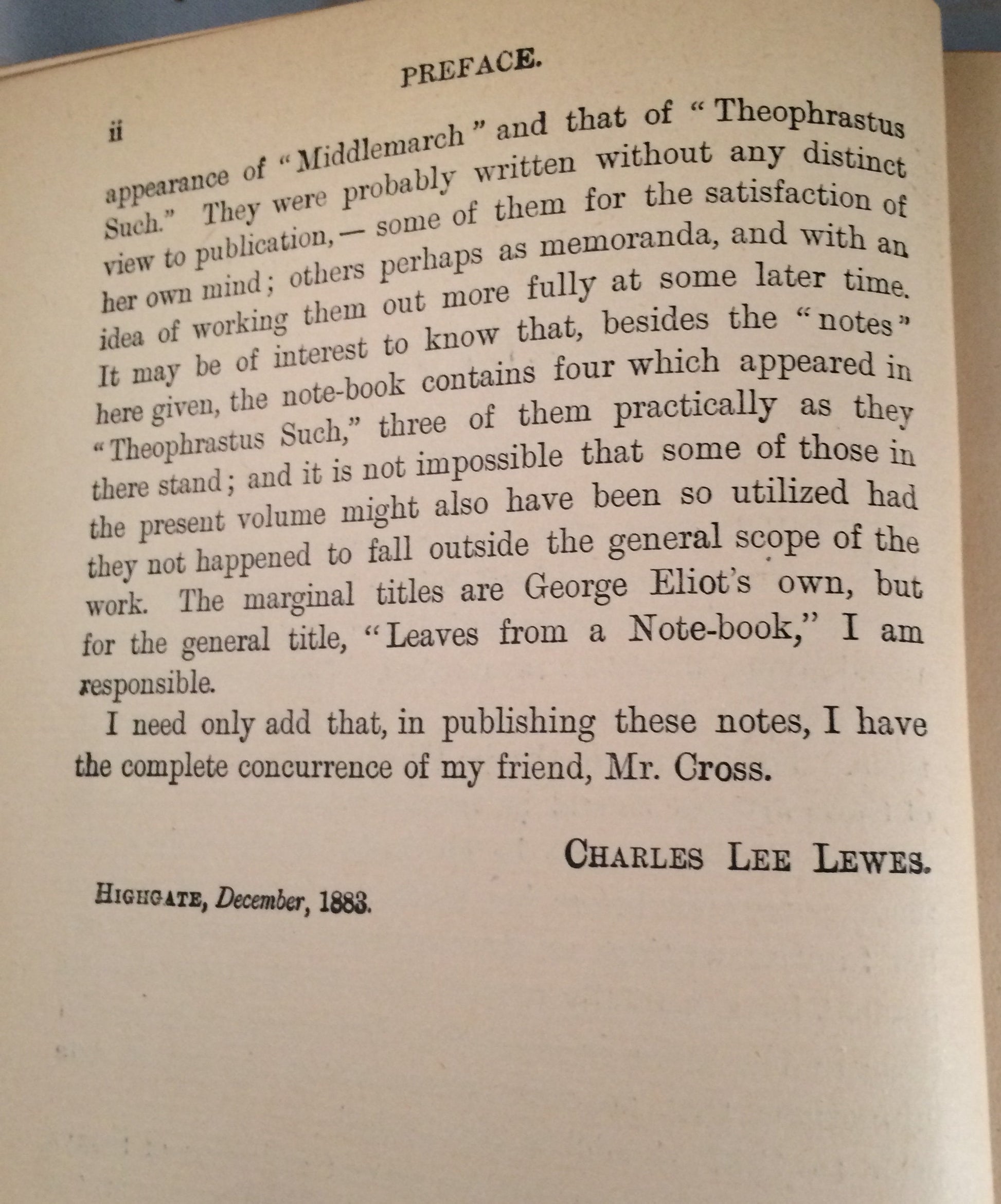 1883 First Edition Essays by George Eliot