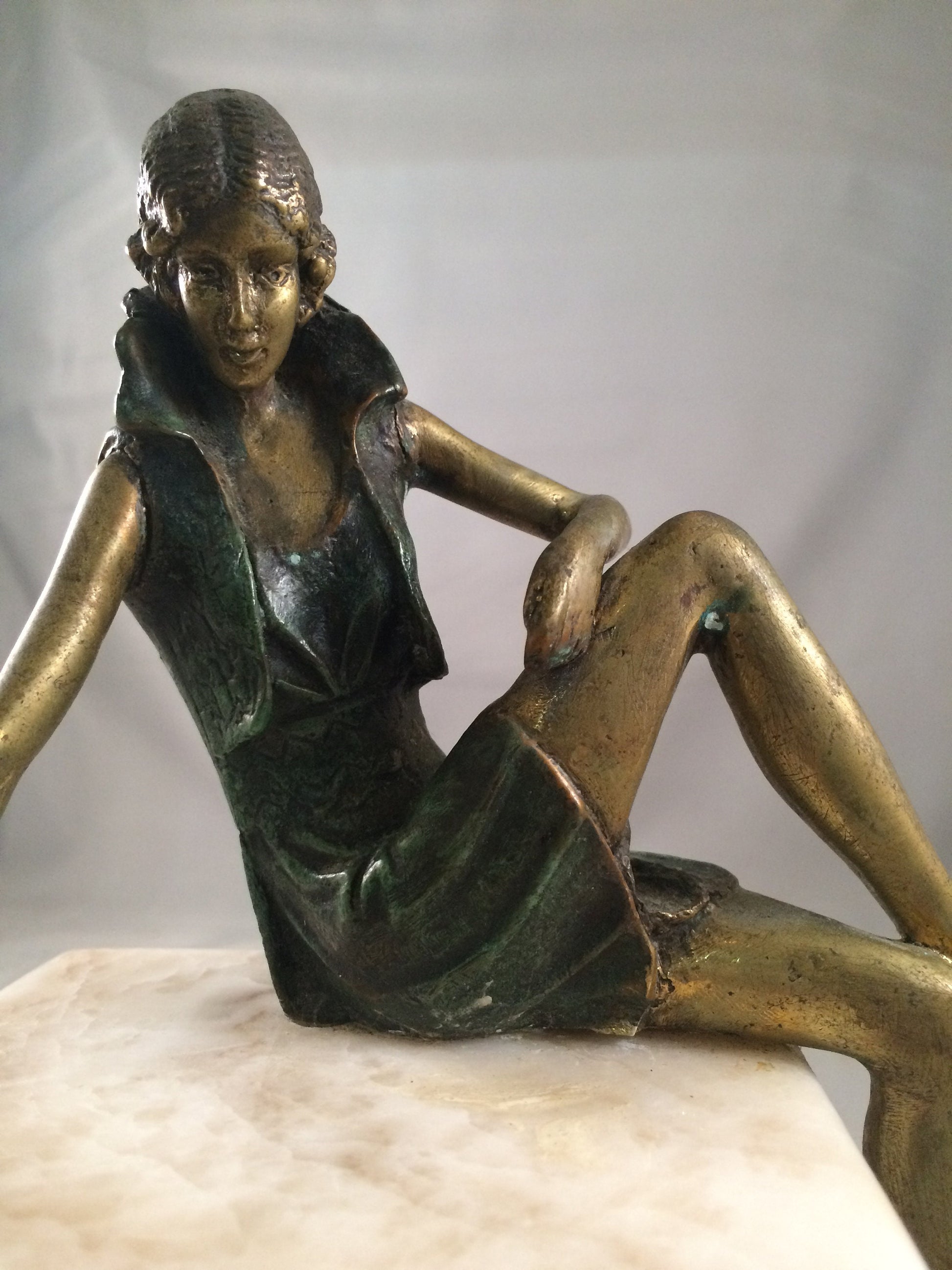 Bronze Girl On Wall Sculpture by Johann Philipp Ferdinand Preiss, Art Deco Figurine, Vintage Home Decor, Collectible Statue