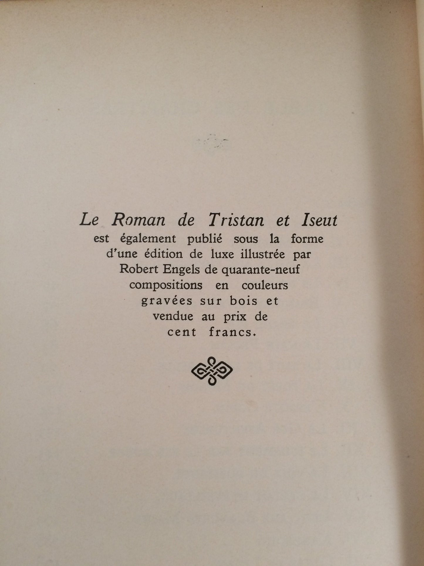 Joseph Bedier's "Le Roman de Tristan et Iseut"