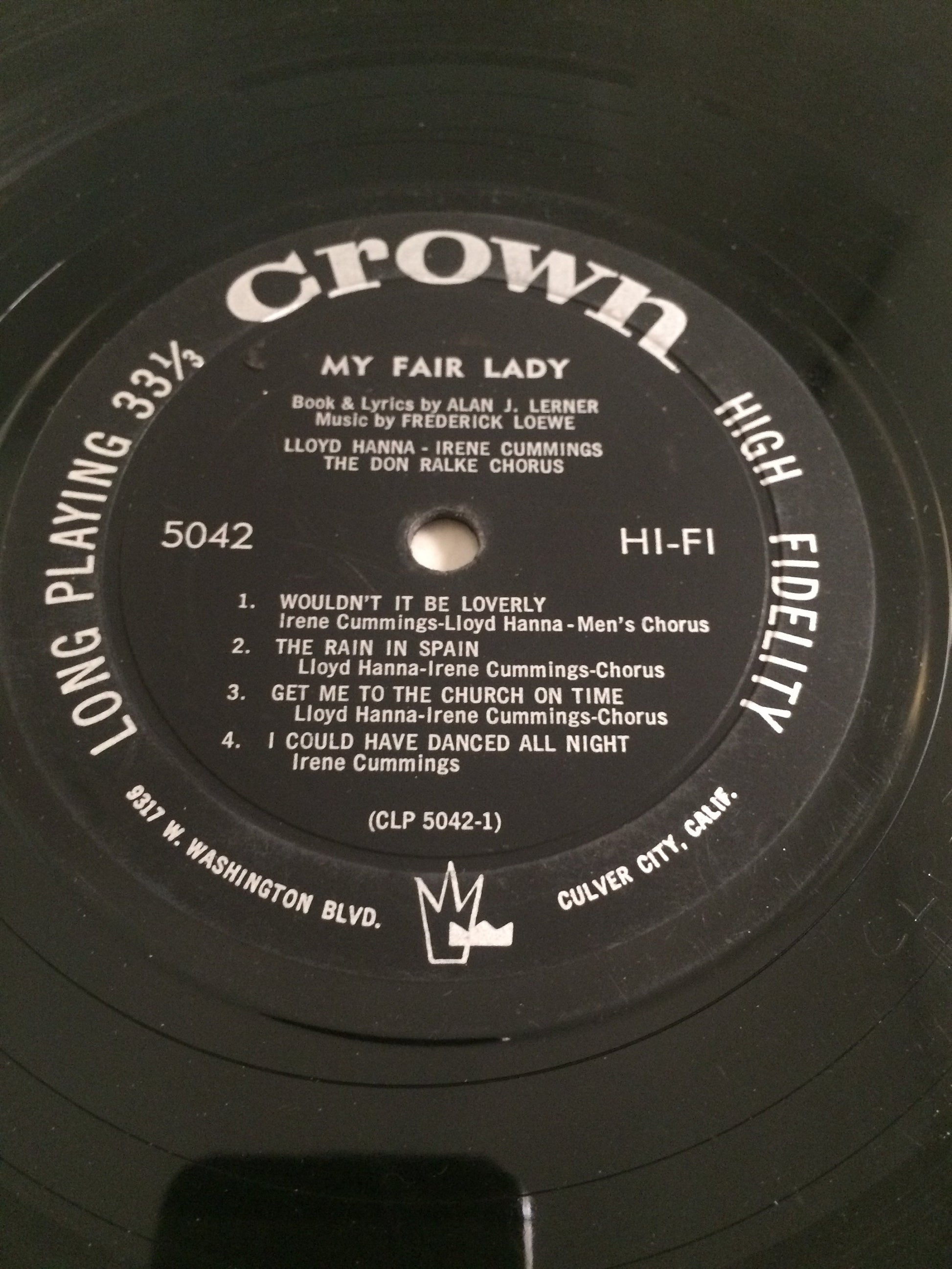 My Fair Lady vinyl Record CLP 5042