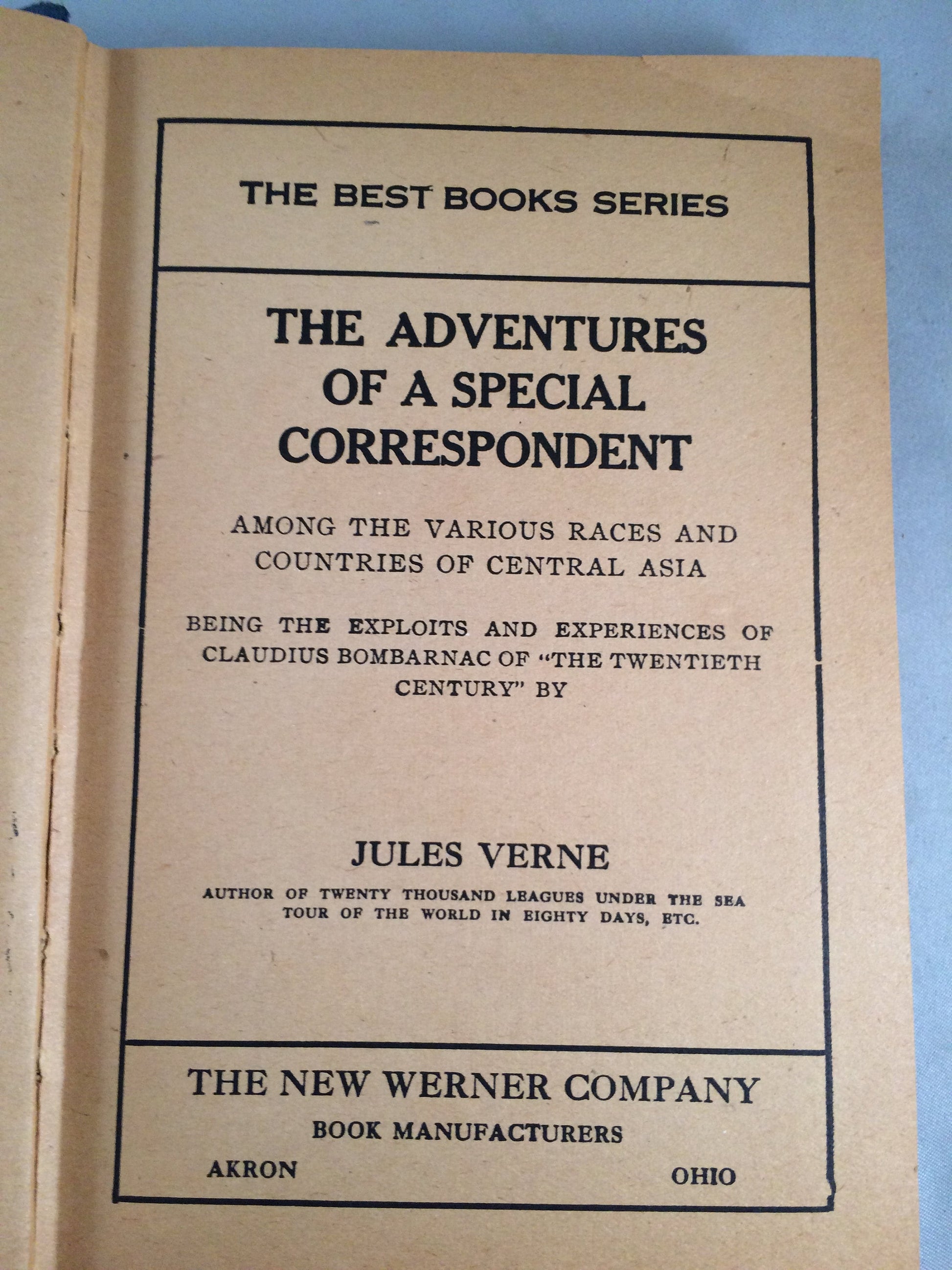 Jules Verne "The Adventures of a Special Correspondent Among the Various Races and Countries of Central Asia"