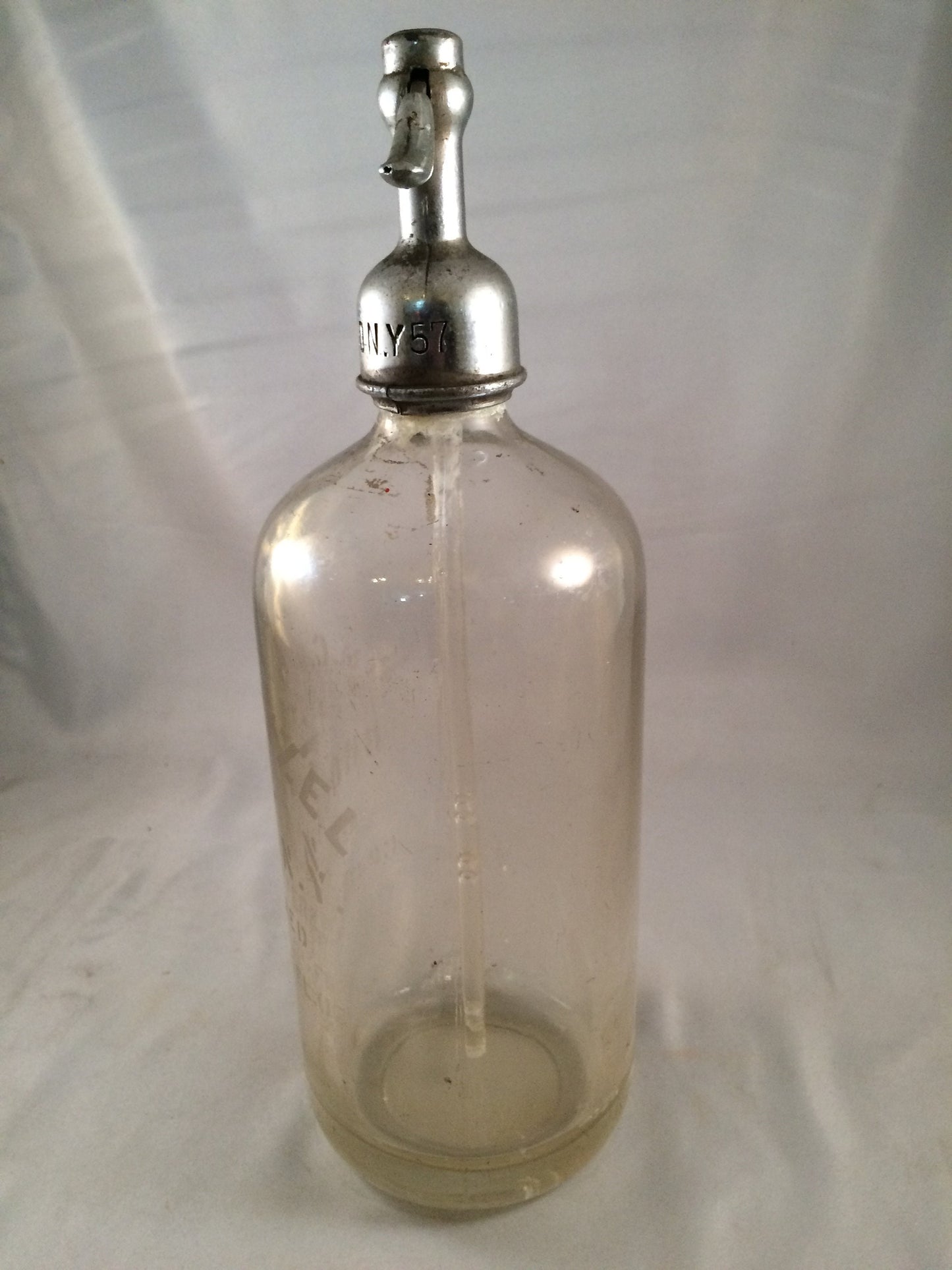 WM. C. Witzel Inc. Clear Etched Glass seltzer bottle