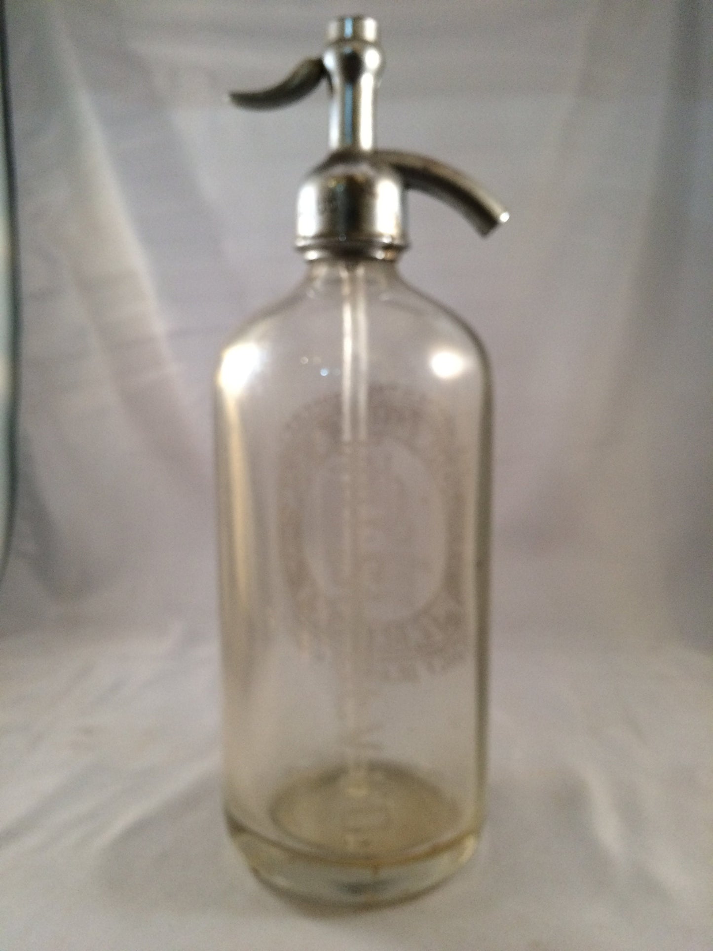 Vintage Clear Glass John Clune & Son Seltzer Bottle