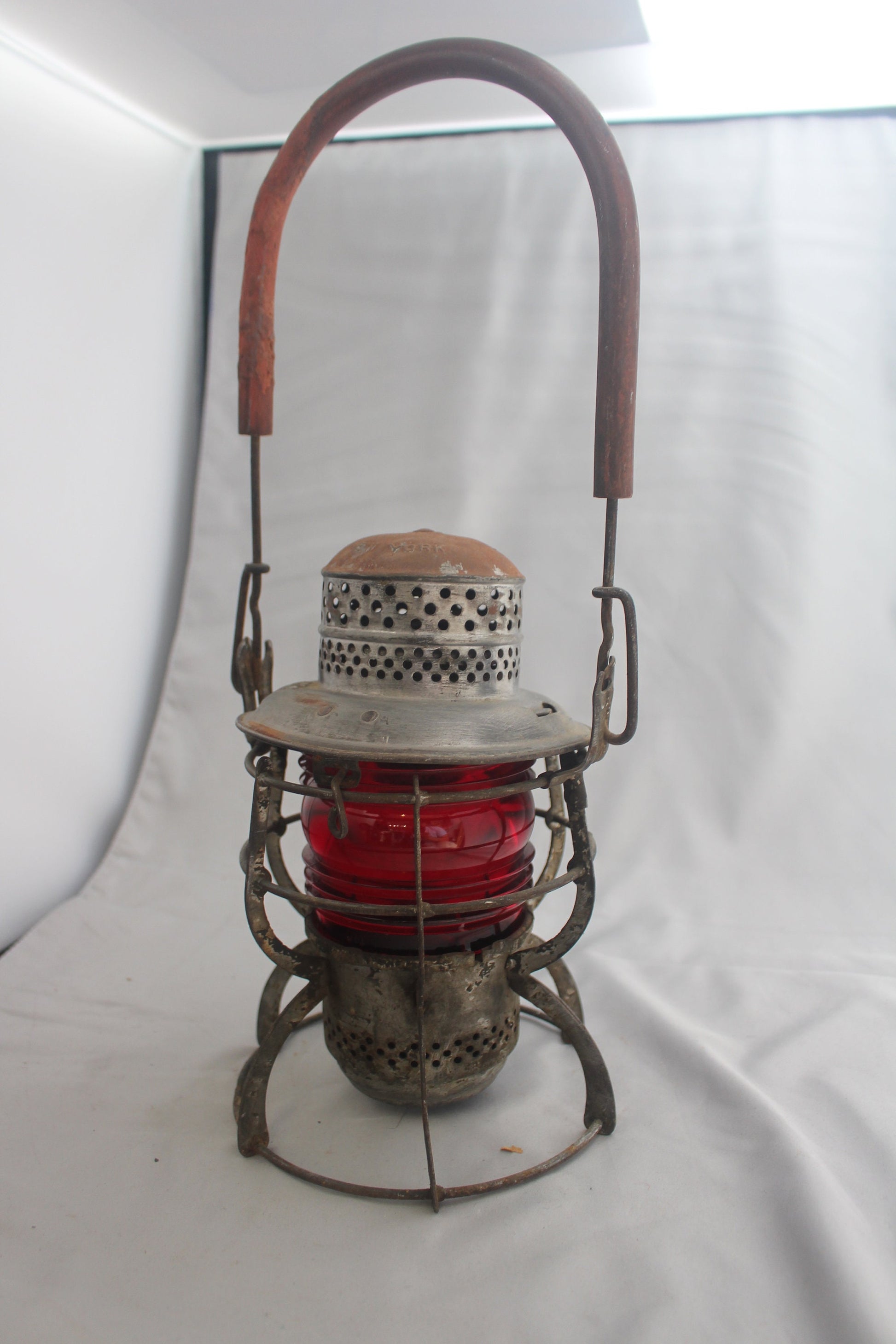 Long Island Rail Road Red Glass Lantern