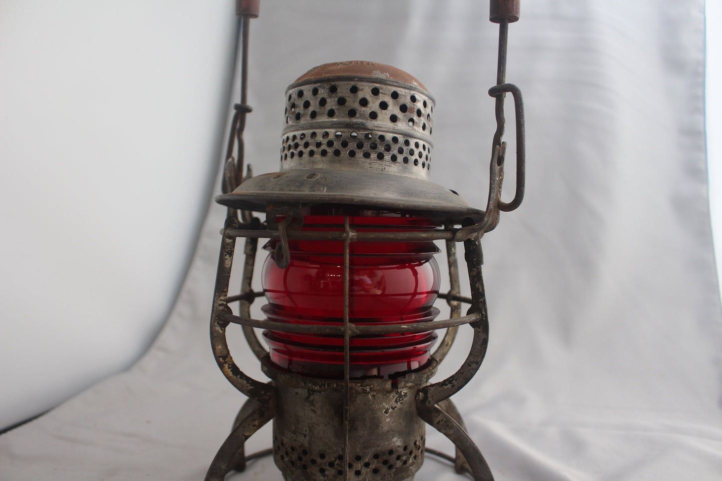 Long Island Rail Road Red Glass Lantern