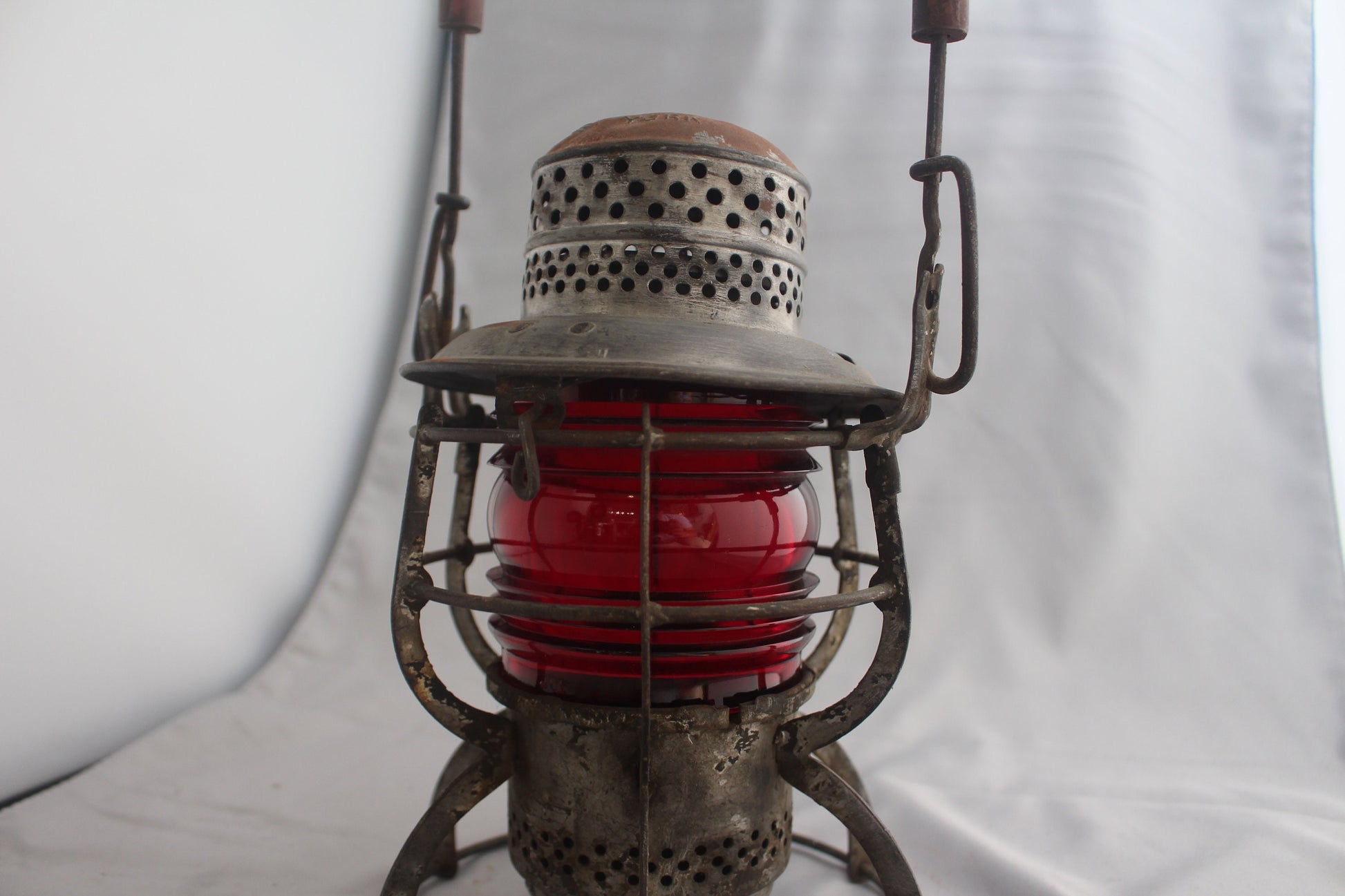 Long Island Rail Road Red Glass Lantern