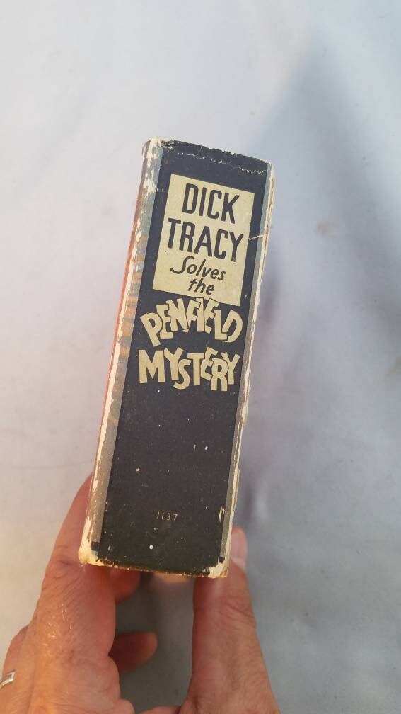 Vintage "Dick Tracy Solves the Penfield Mystery" Book, Chester Gould, Retro Detective Novel, Collectible Mystery, Classic Comic