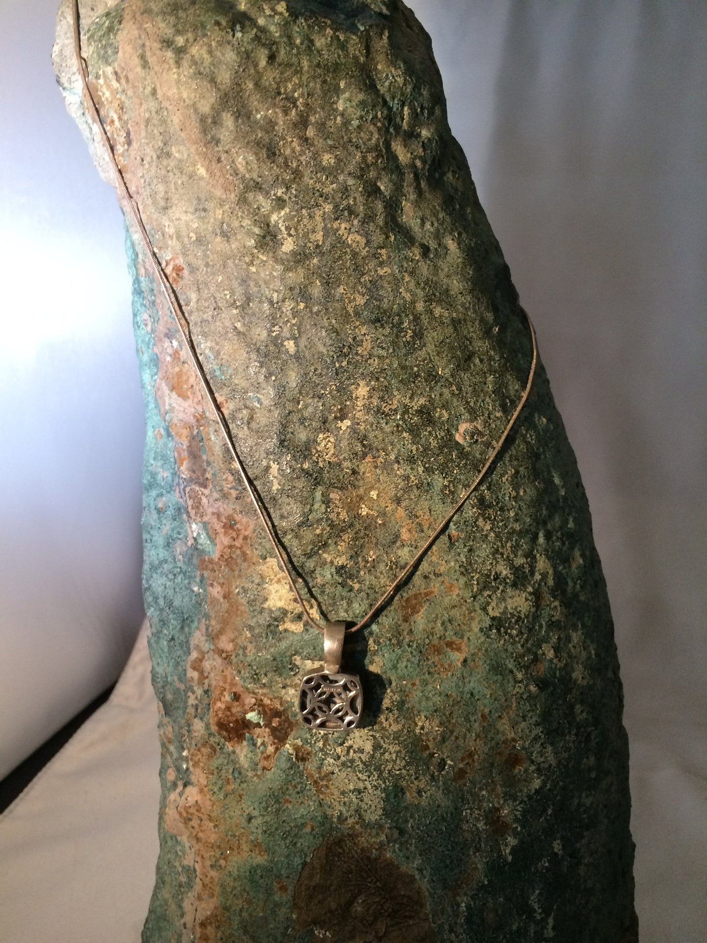 Silver Square Italy made necklace