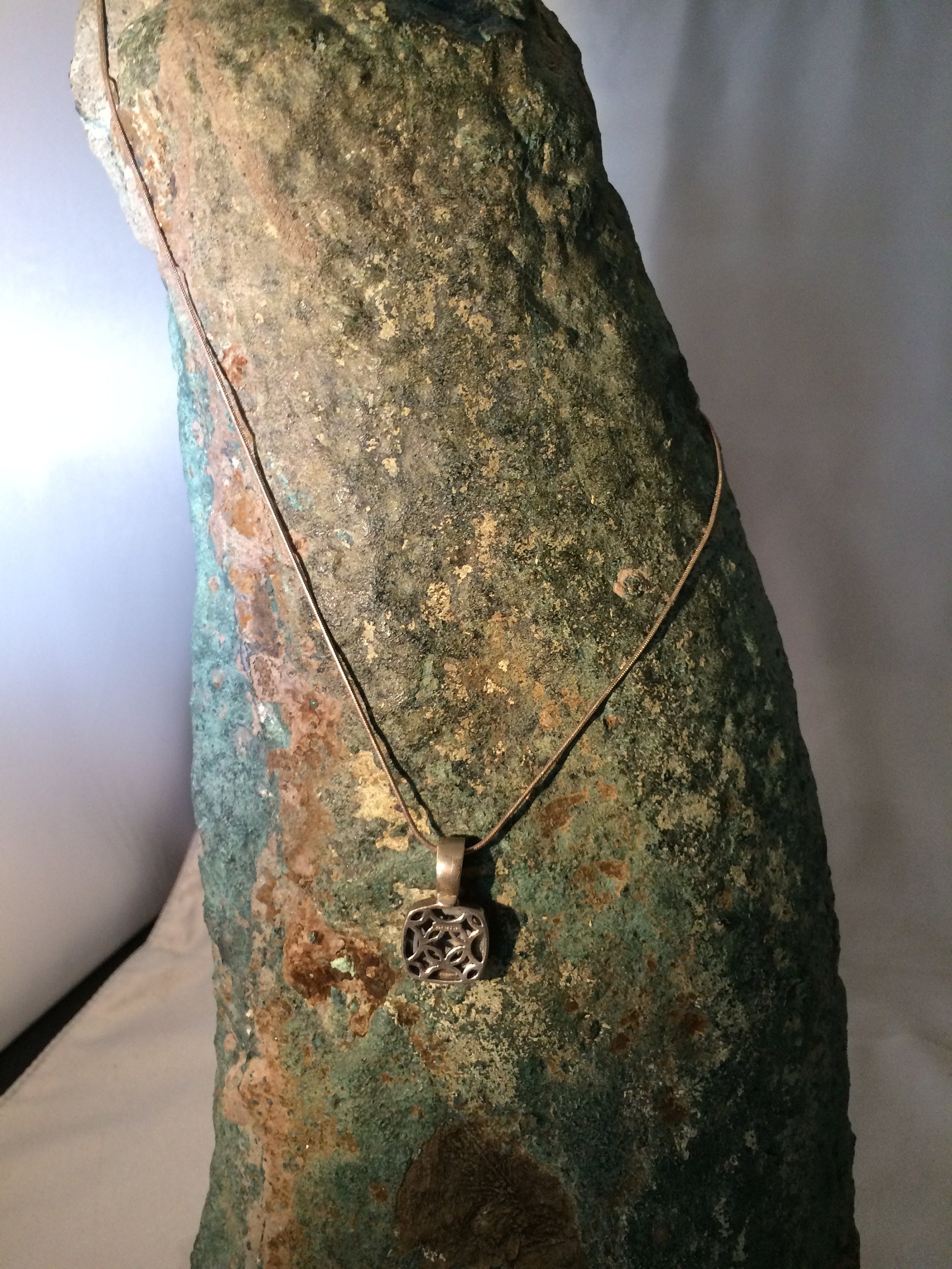 Silver Square Italy made necklace
