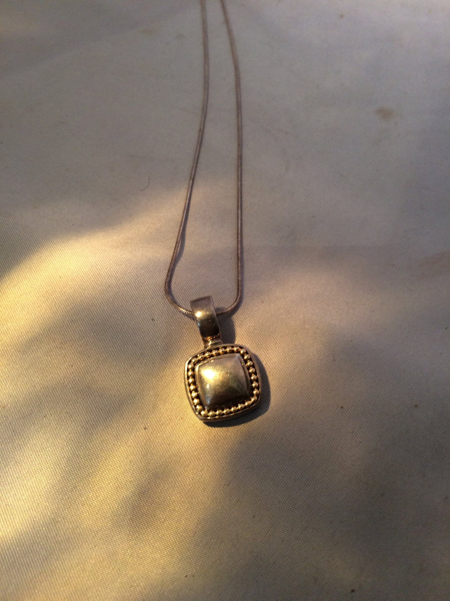 Silver Square Italy made necklace